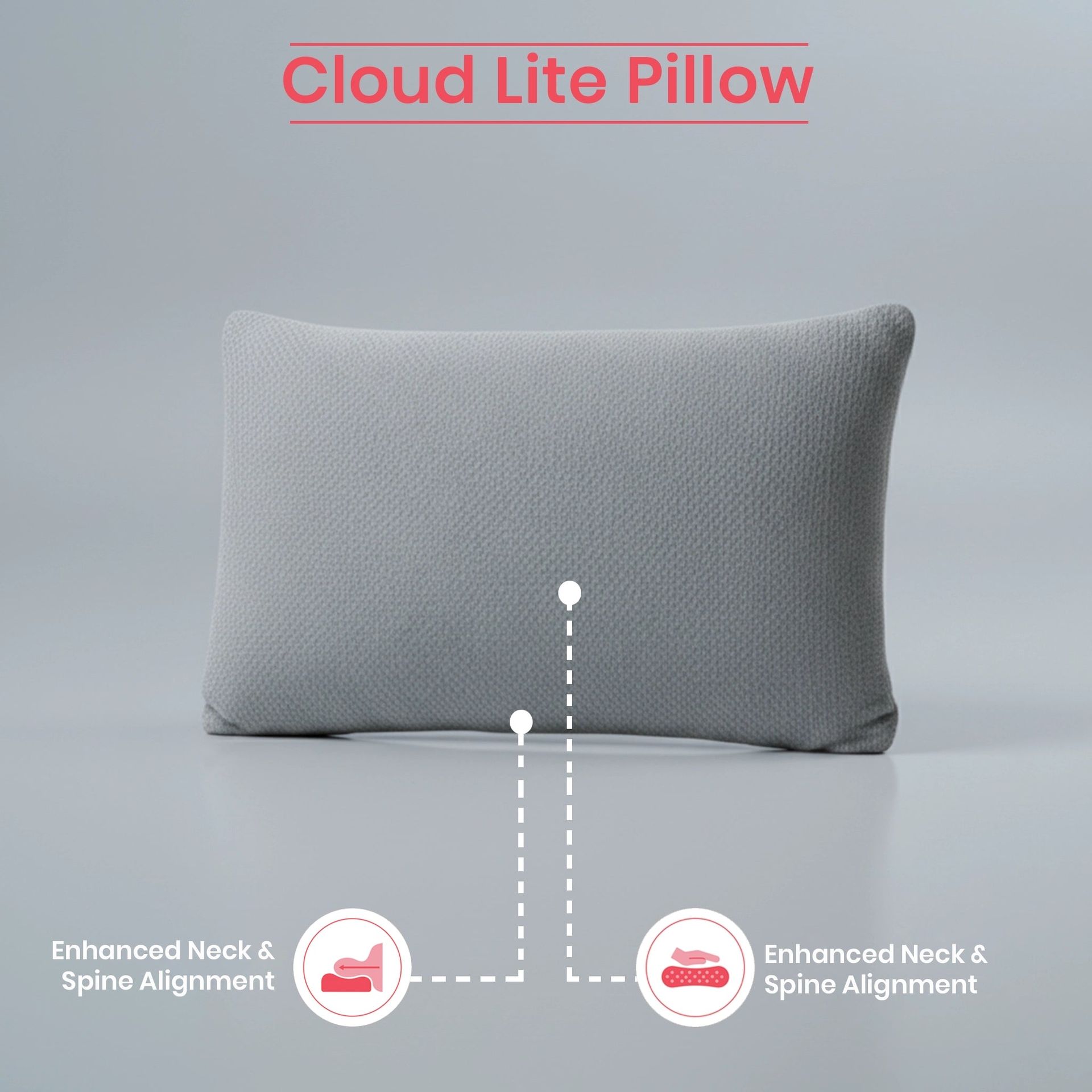 Solid Grey Latex Feel Foam Pillow with Charcoal Treated Fabric | Cloud Lite
