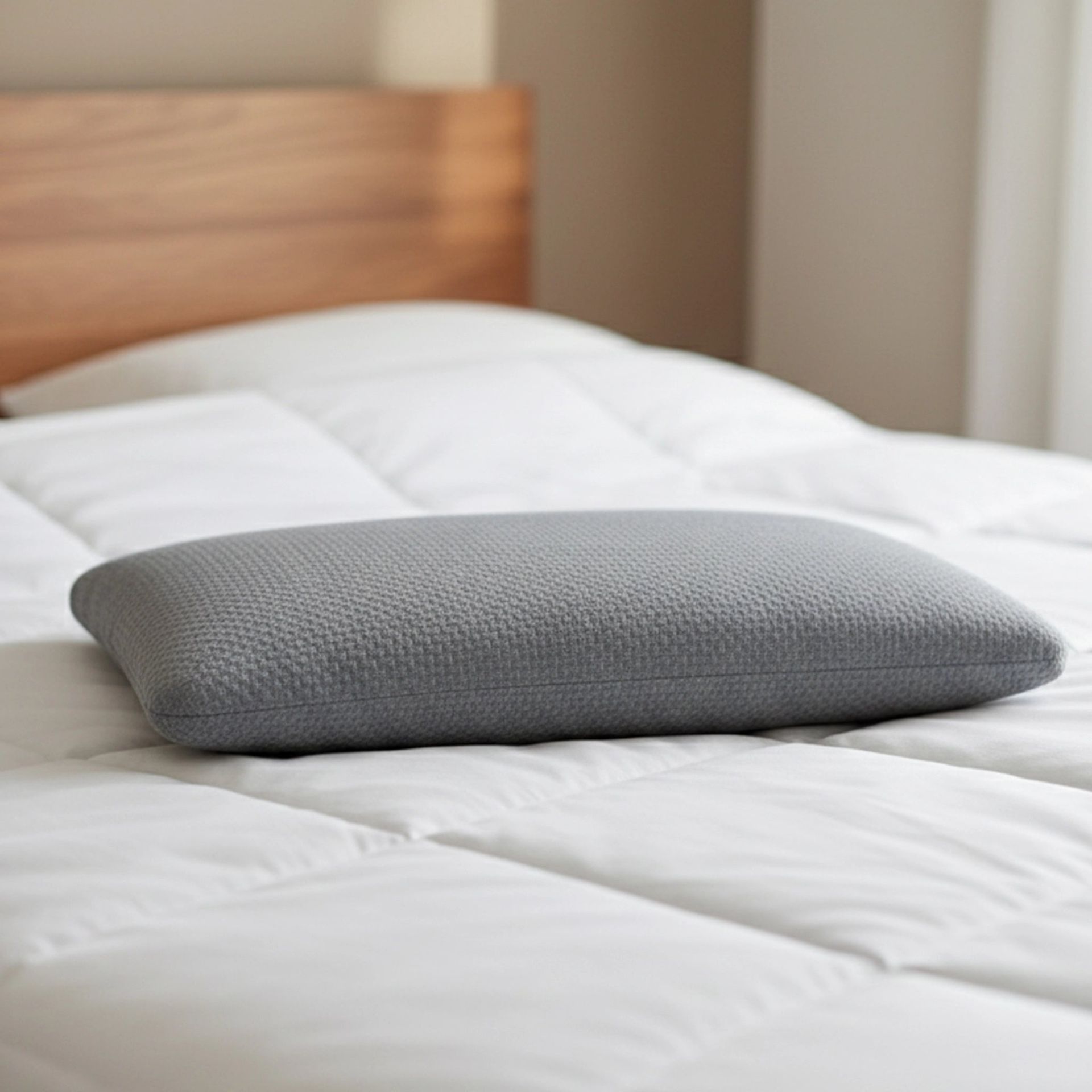 Solid Grey Latex Feel Foam Pillow with Charcoal Treated Fabric | Cloud Lite