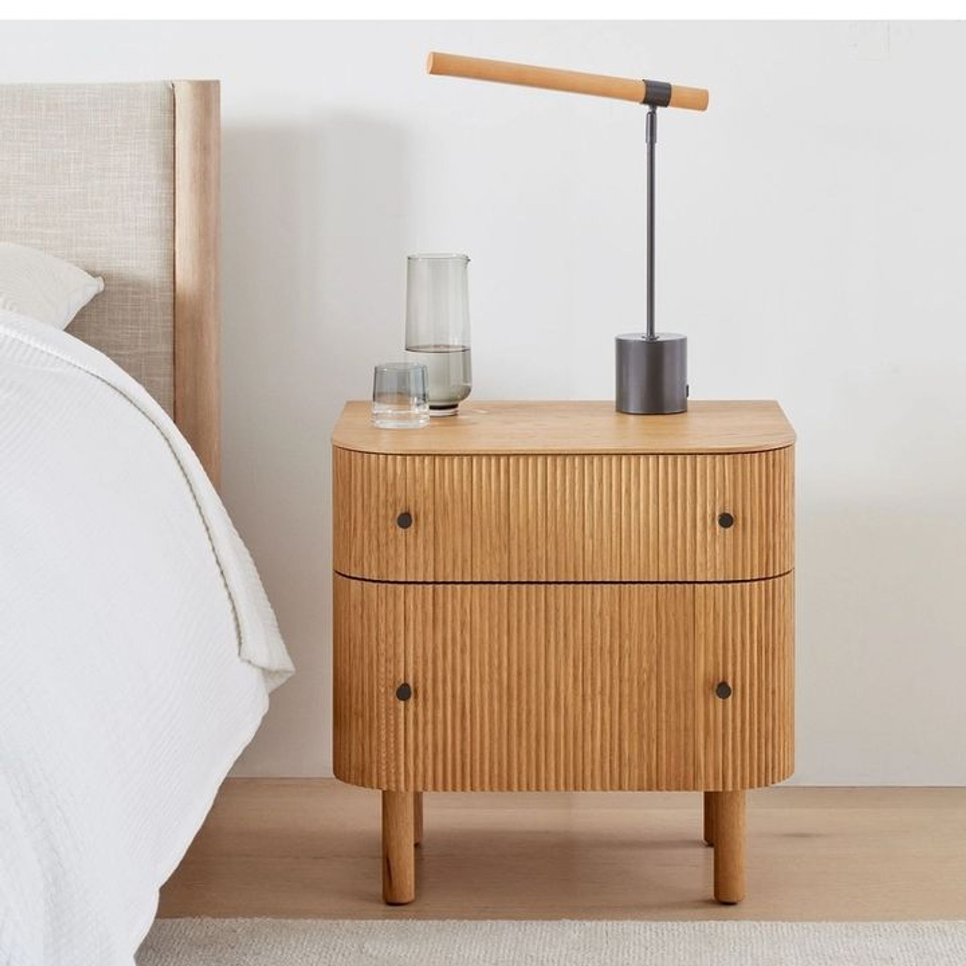 Fluted Grace Bedside Table