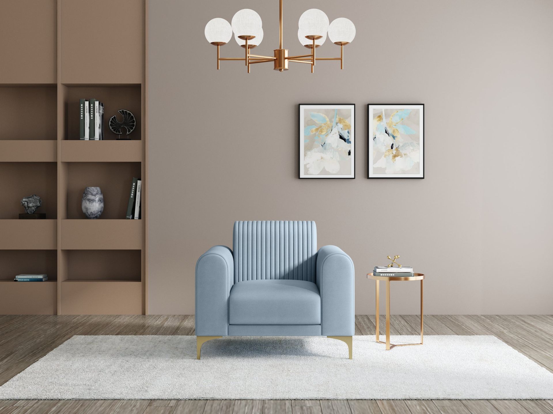 Hayden Home Premium Paris Sofa | 2 Seater Sofa, PVD Brushed Gold, Essential_Teal Mist