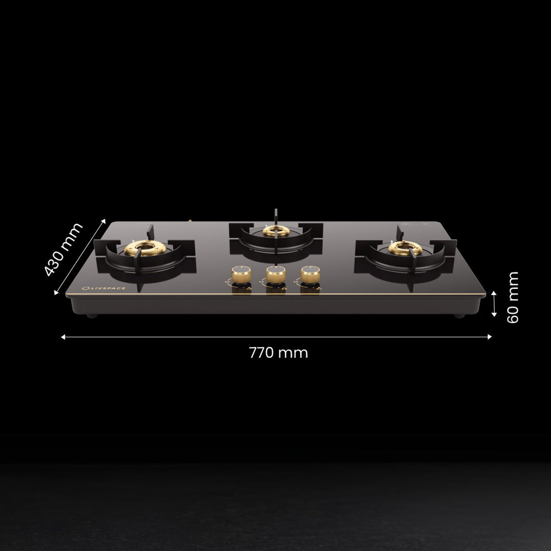 Intellia Auto Clean BLDC Ducted 1600 m3/h 600 mm Inclined Chimney & Intellia Gloss Auto Ignition 770 mm 3 Brass Burner Cooktop | Intellia CHI60 & CTG3B77
