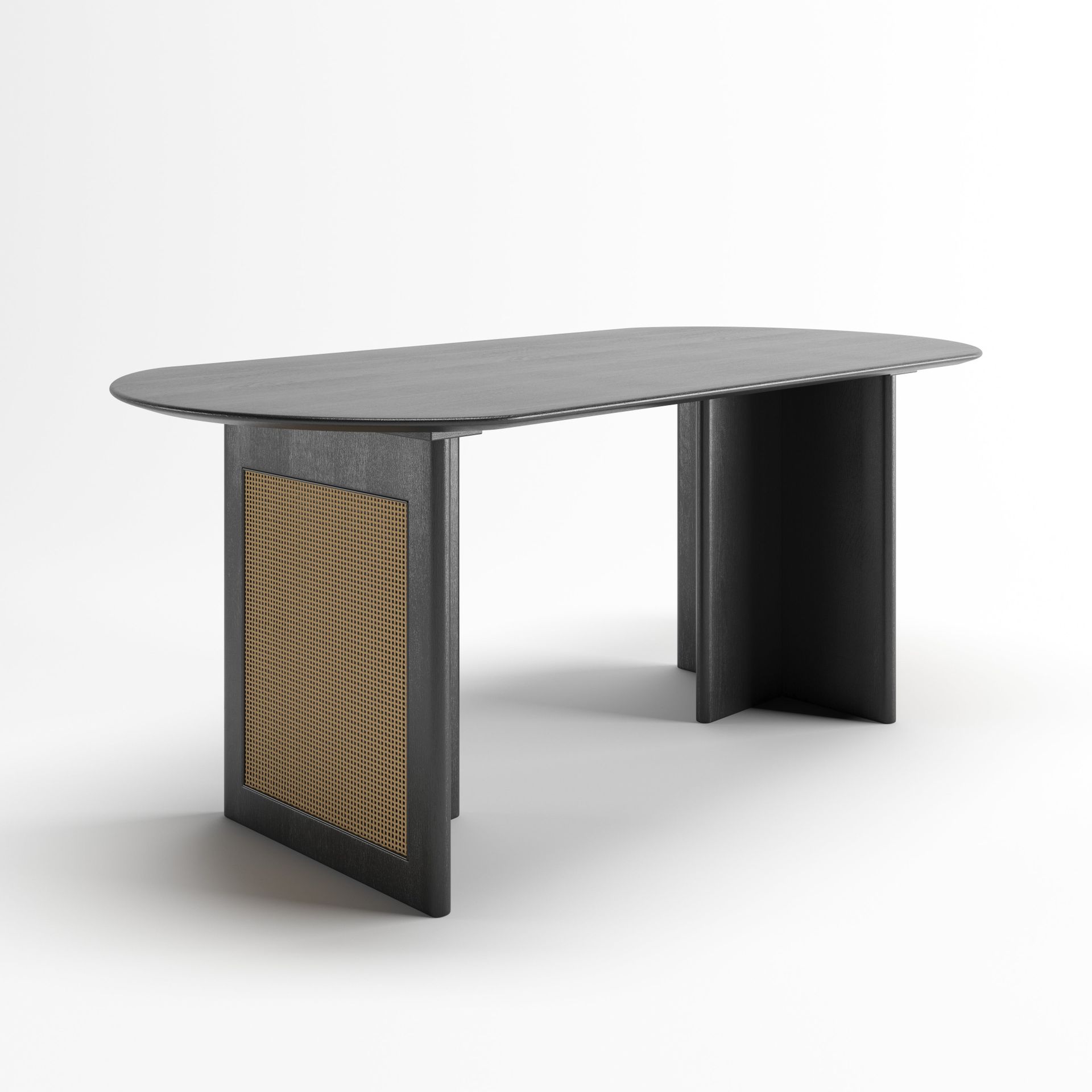 Azriel Dinning Table | 6 Seater Table, Capsule, Charcoal