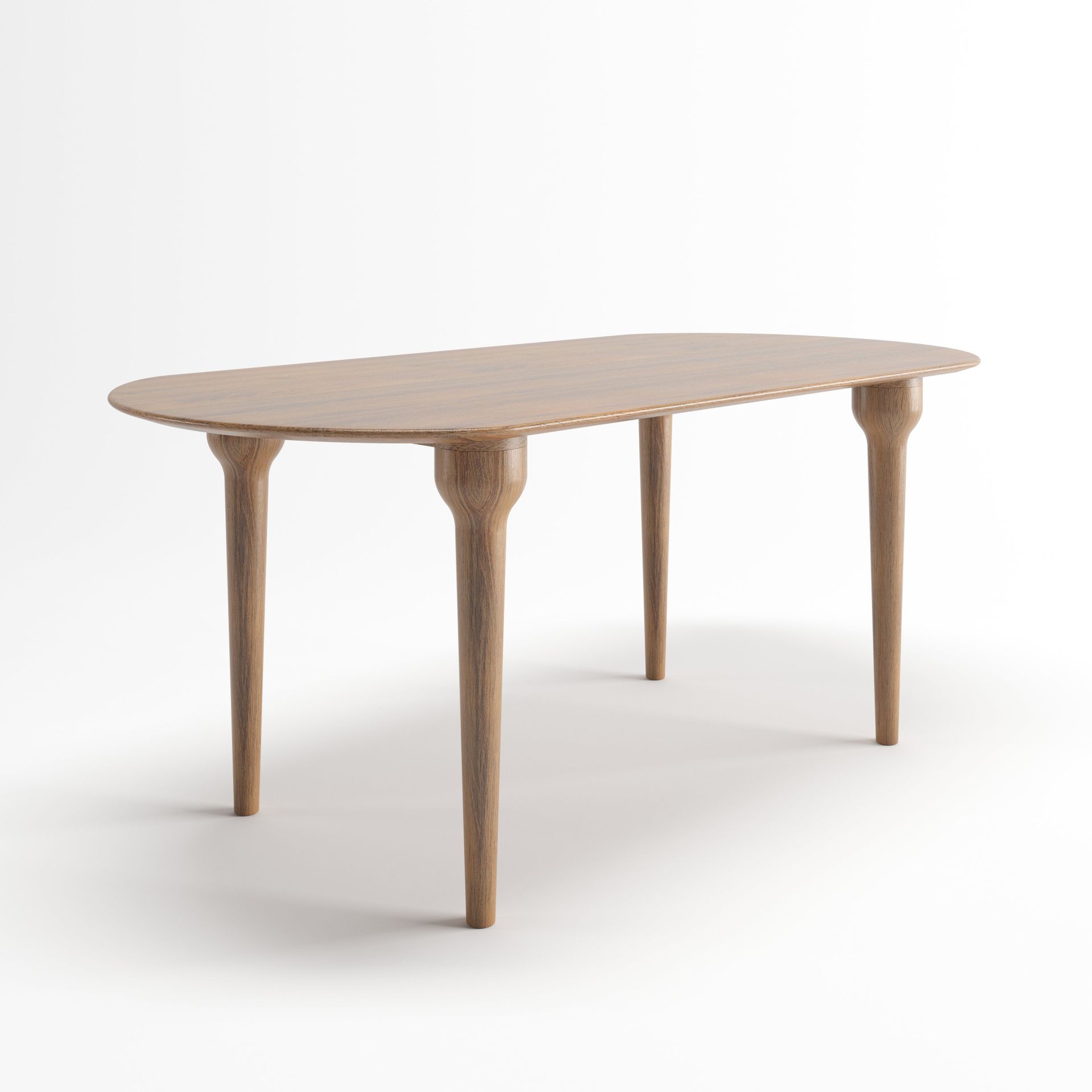 Nora Dinning Table | 6 Seater Table, Capsule, Walnut