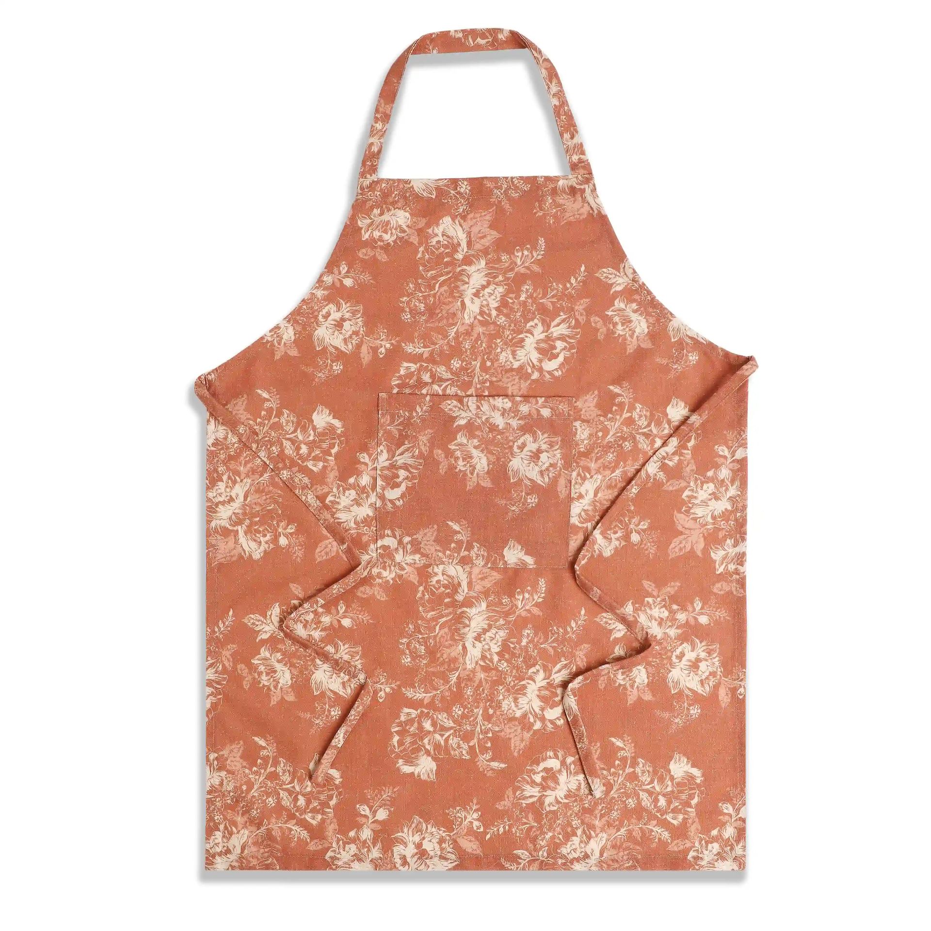 Floral Polyester blend Red Apron | Kaleida