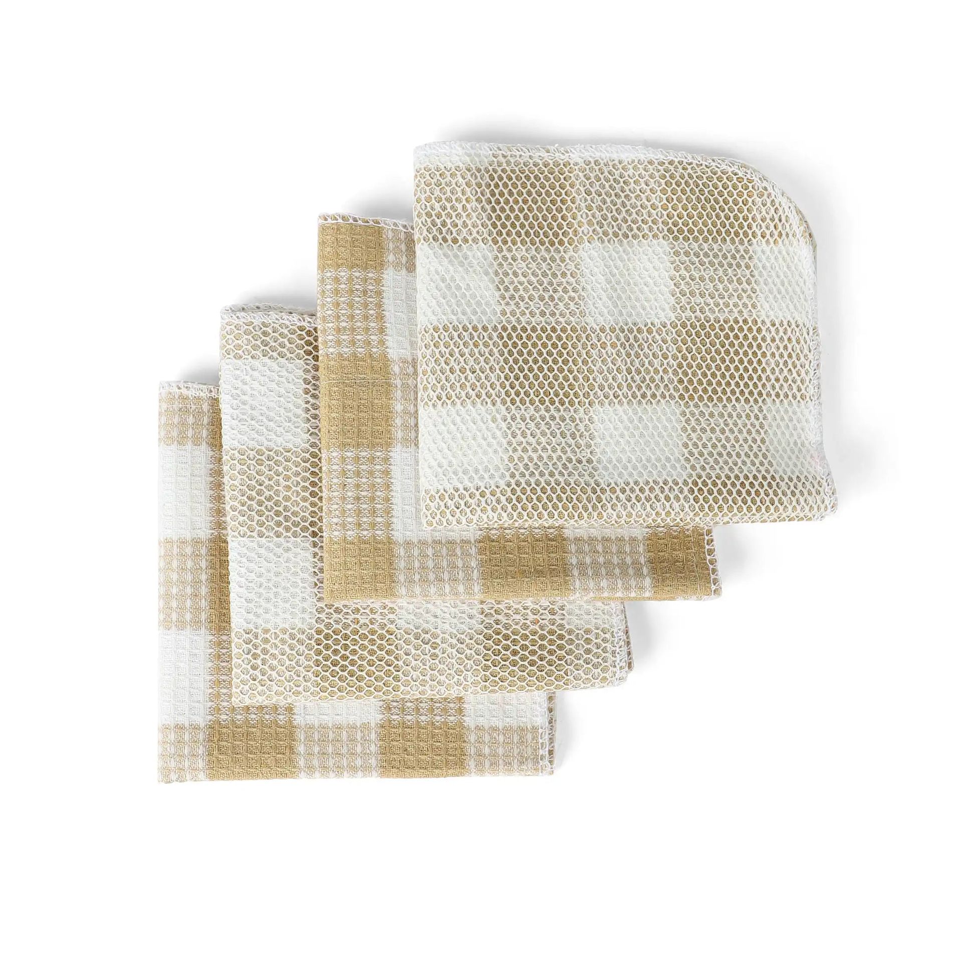 Solid Dyed Cotton Polyester blend Beige 20 Piece Kitchen Linen Set | Nonna's Home