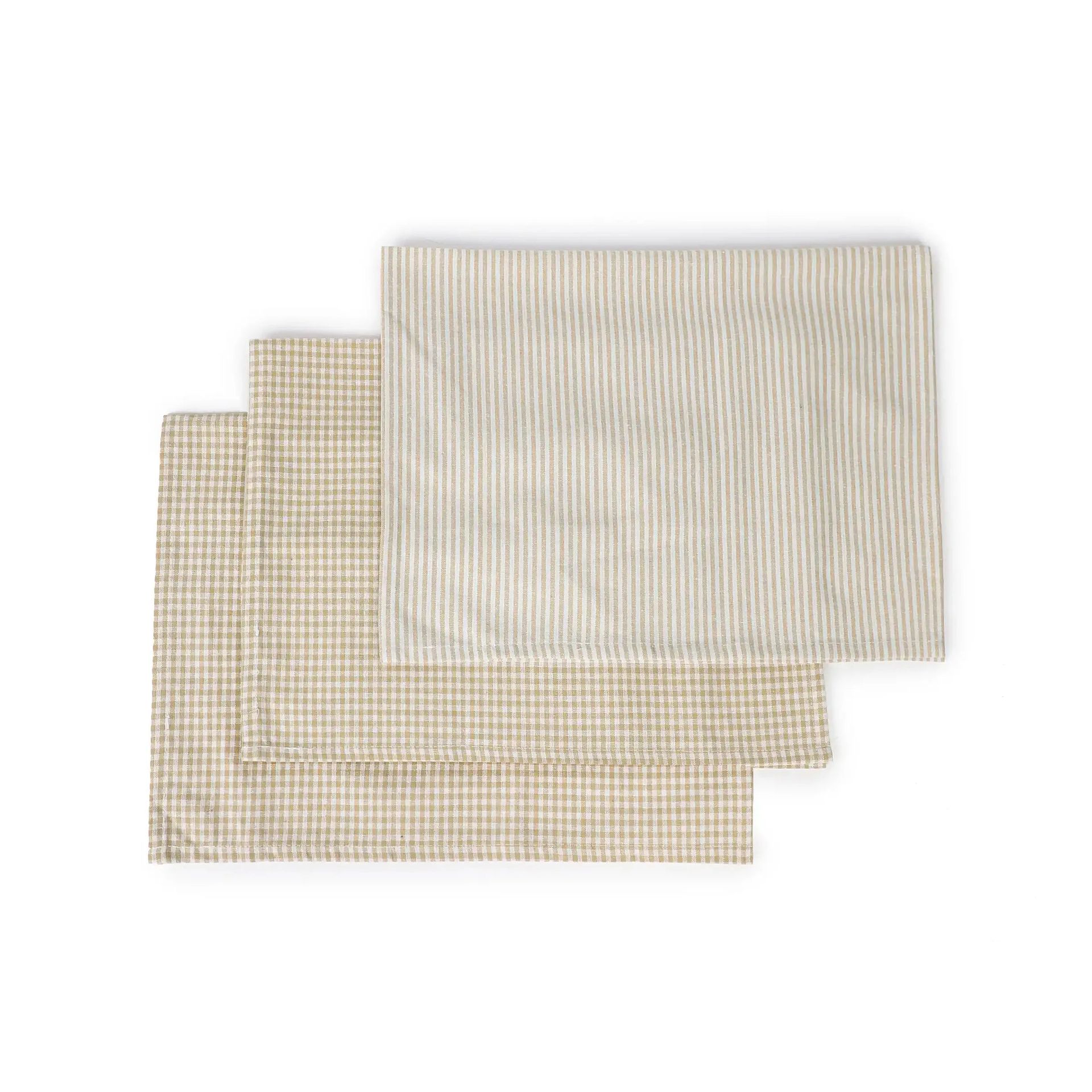 Solid Dyed Cotton Polyester blend Beige 20 Piece Kitchen Linen Set | Nonna's Home