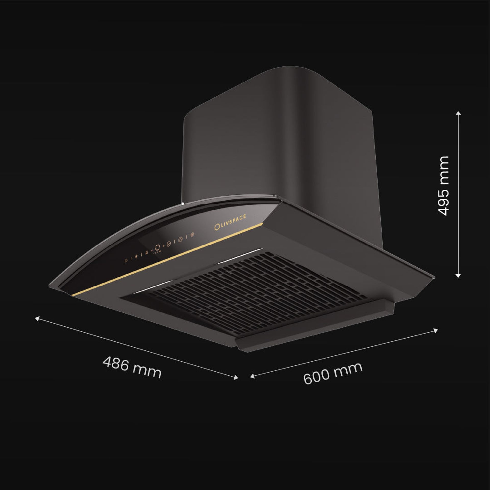 Intellia Auto Clean BLDC Ducted 1600 m3/h 600 mm Curved Chimney | Intellia CHC60
