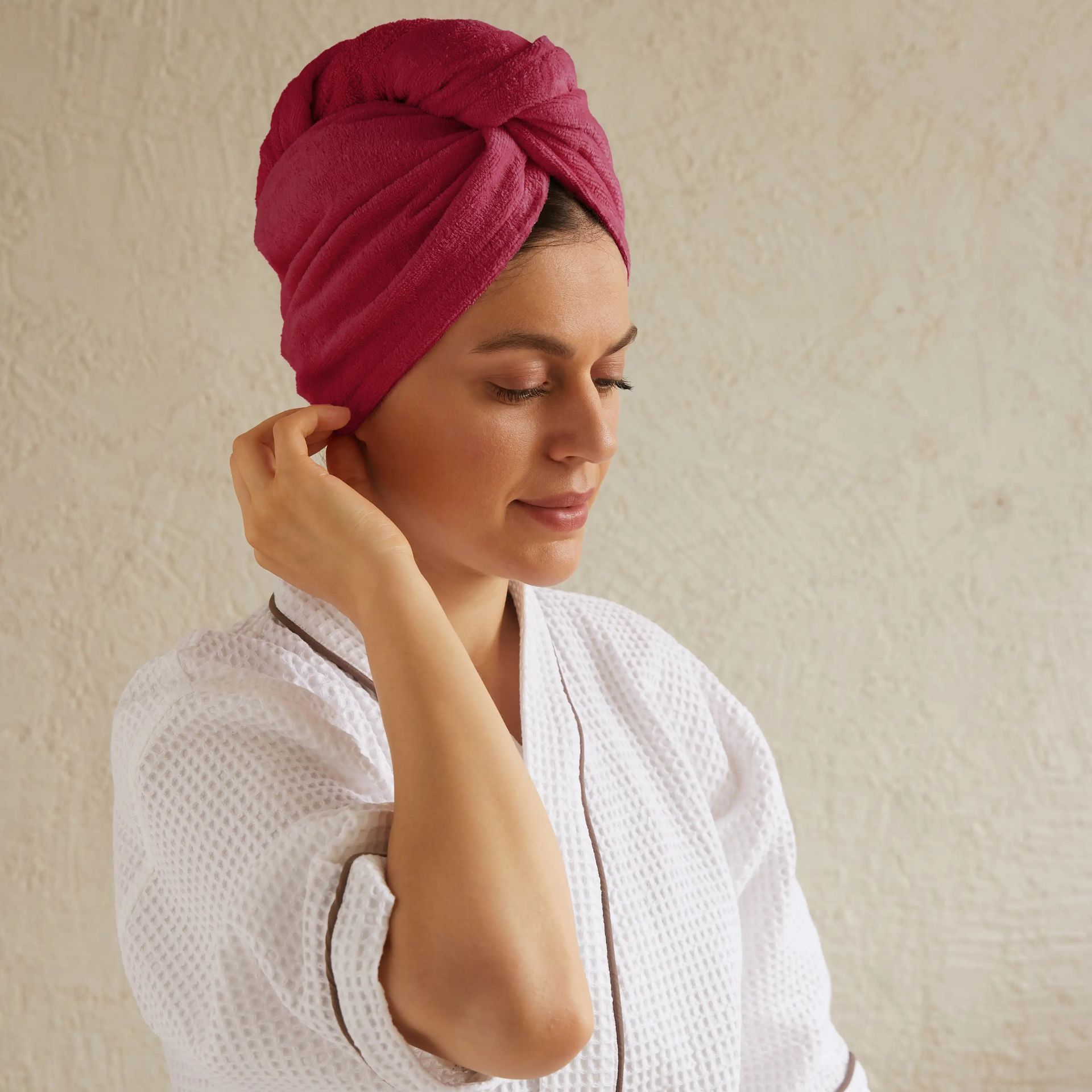 Solid Dyed 360 GSM 100% Cotton Maroon One Size Head Wrap | Paleto