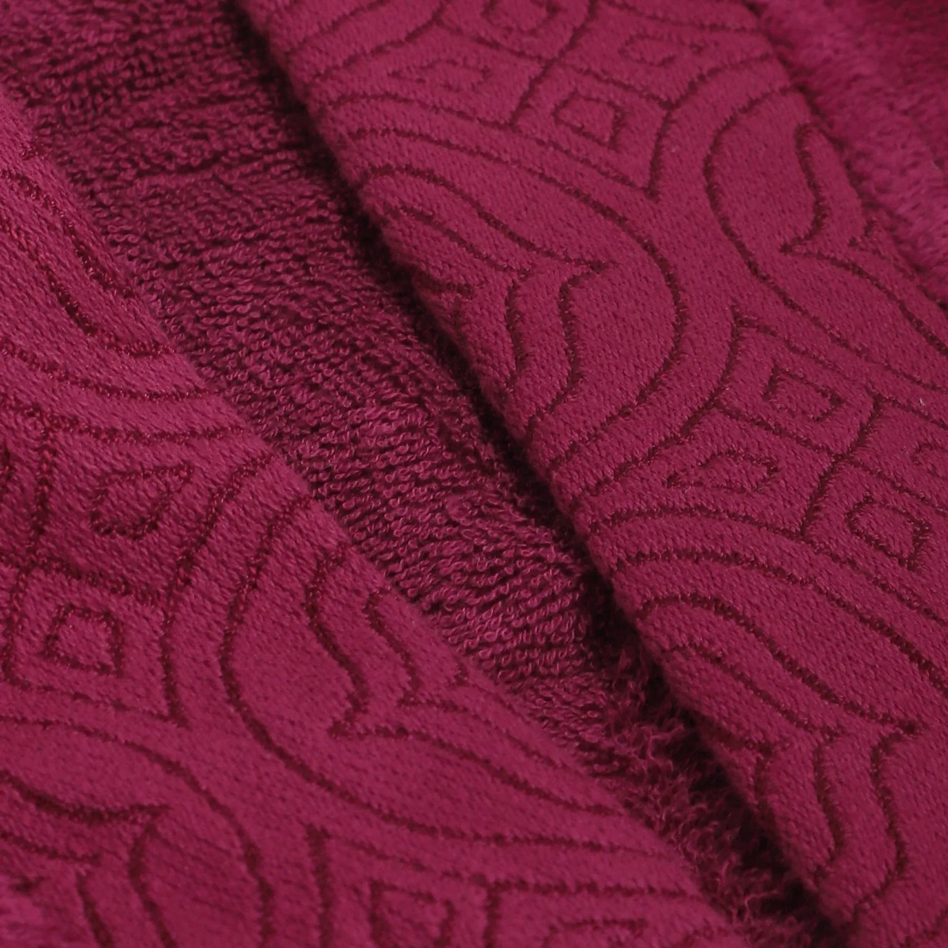 Waffle Jacquard 280 GSM 100% Cotton Maroon Medium Bath Robe | De Jacquard