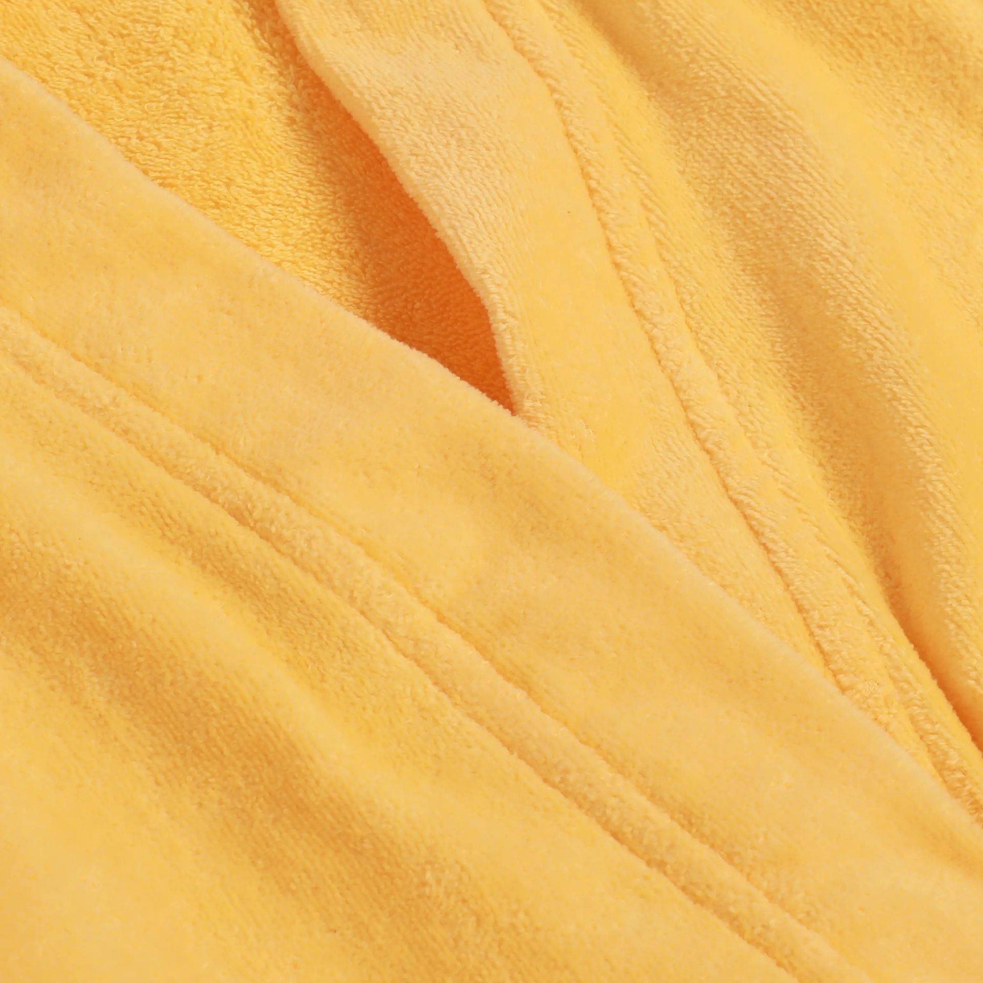 Solid Dyed 360 GSM 100% Cotton Yellow Medium Bath Robe | Paleto