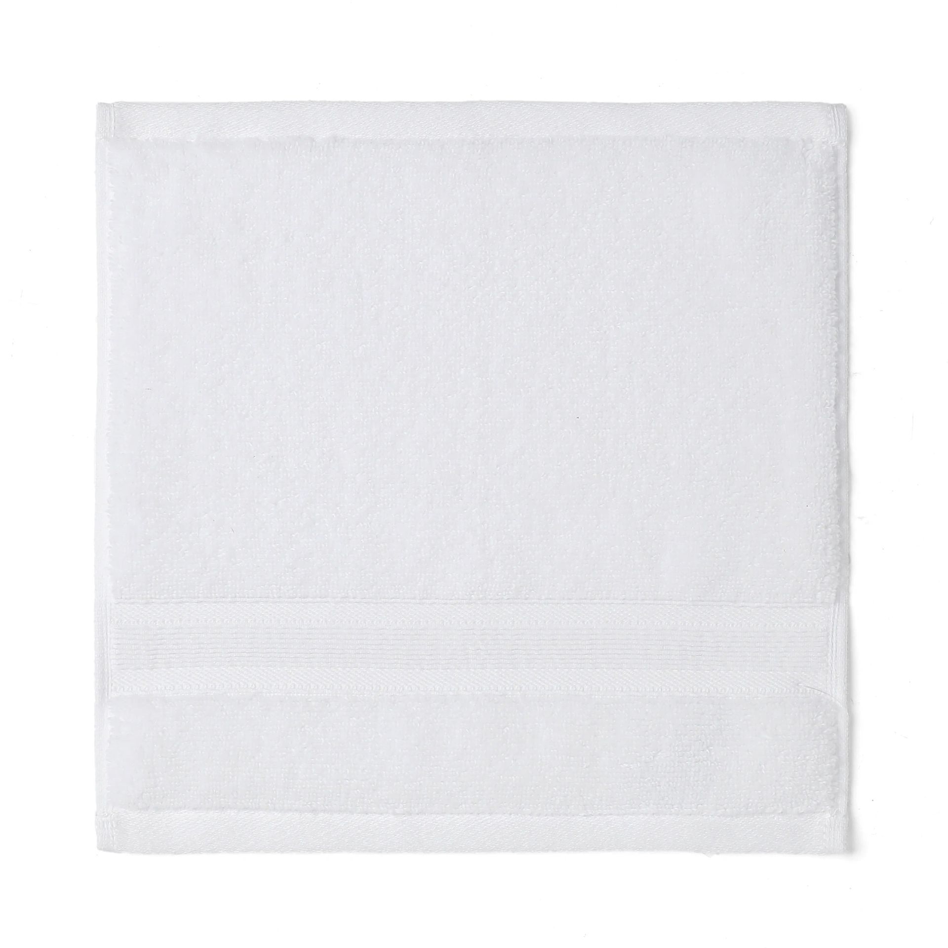 Solid Dyed 550 GSM 100% Cotton Optical White Face Towel | Pelushe