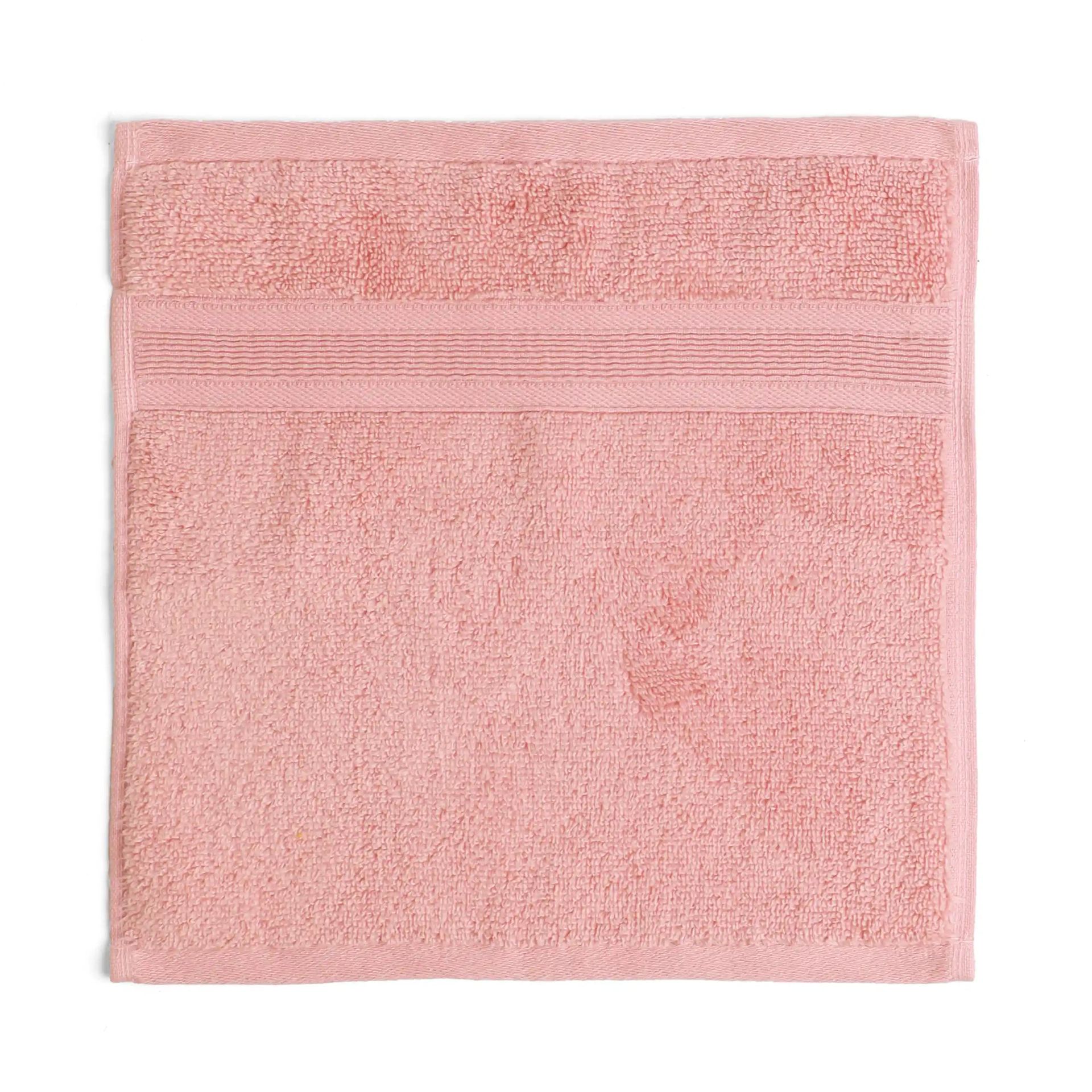 Solid Dyed 550 GSM 100% Cotton Salmon Dust Face Towel | Pelushe