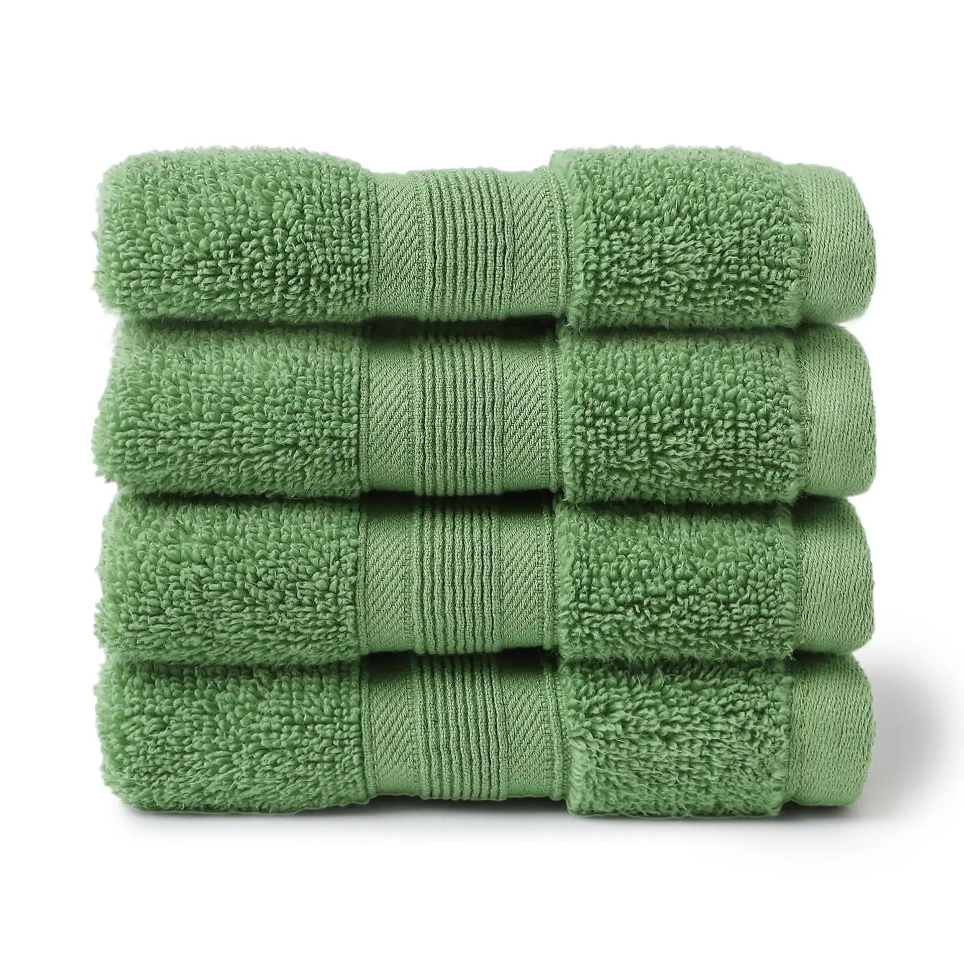 Solid Dyed 550 GSM 100% Cotton Forest Green Face Towel | Pelushe