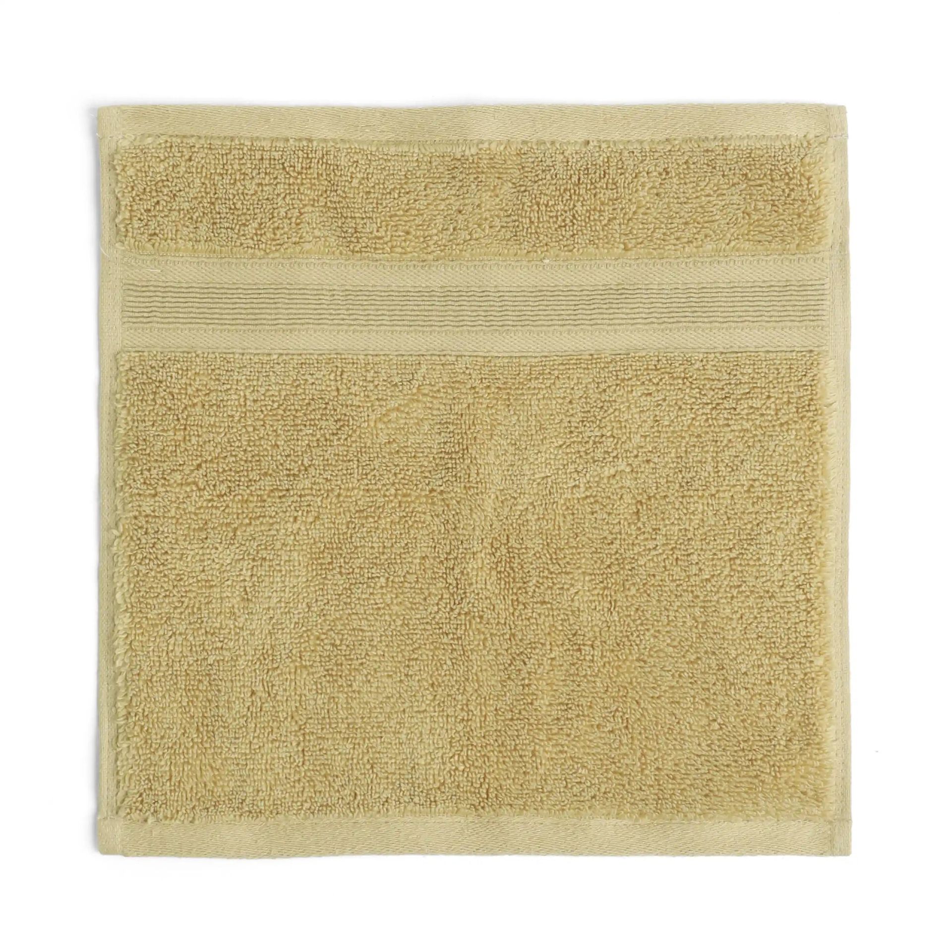 Solid Dyed 550 GSM 100% Cotton Beige Face Towel | Pelushe