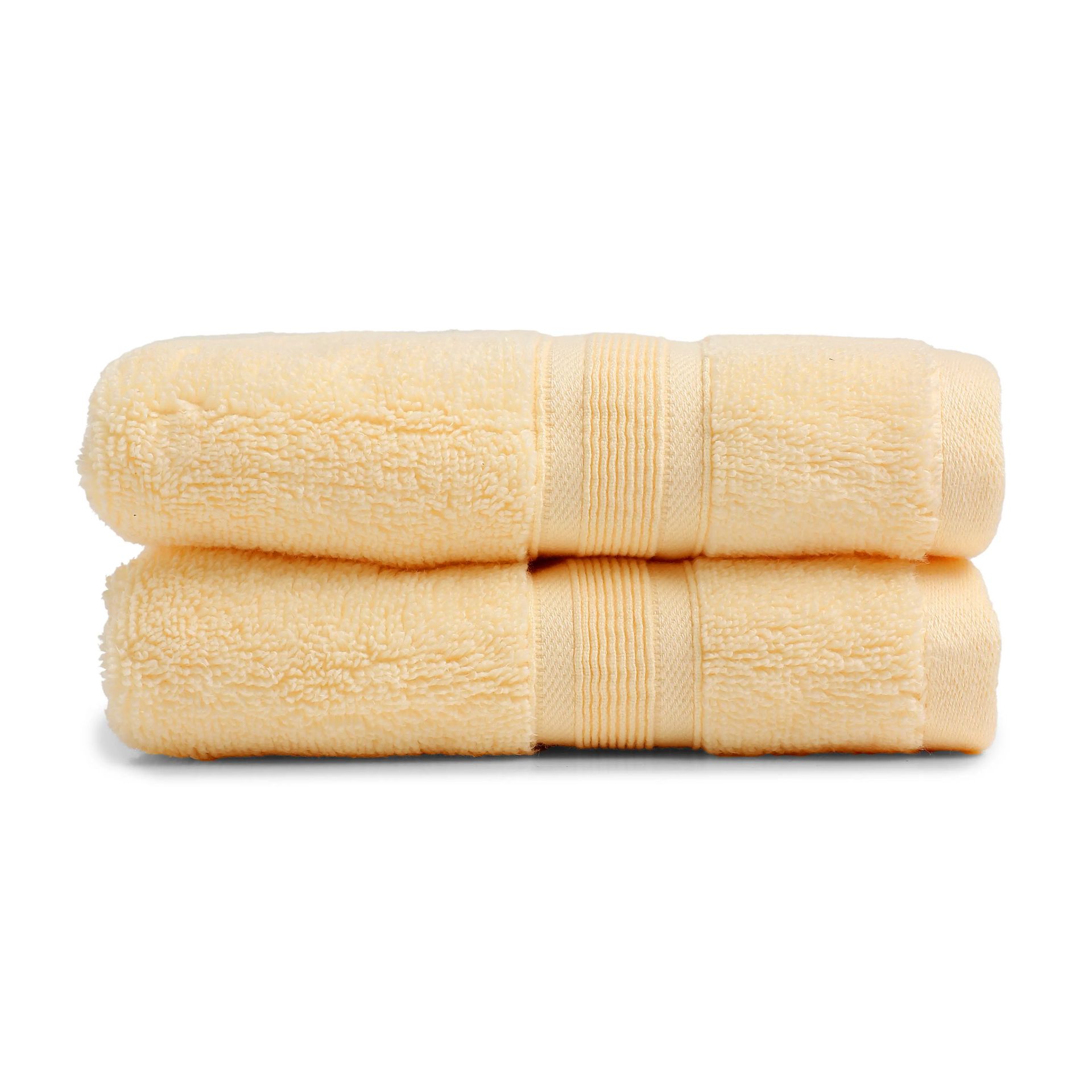 Solid Dyed 550 GSM 100% Cotton Buttercream Hand Towel | Pelushe