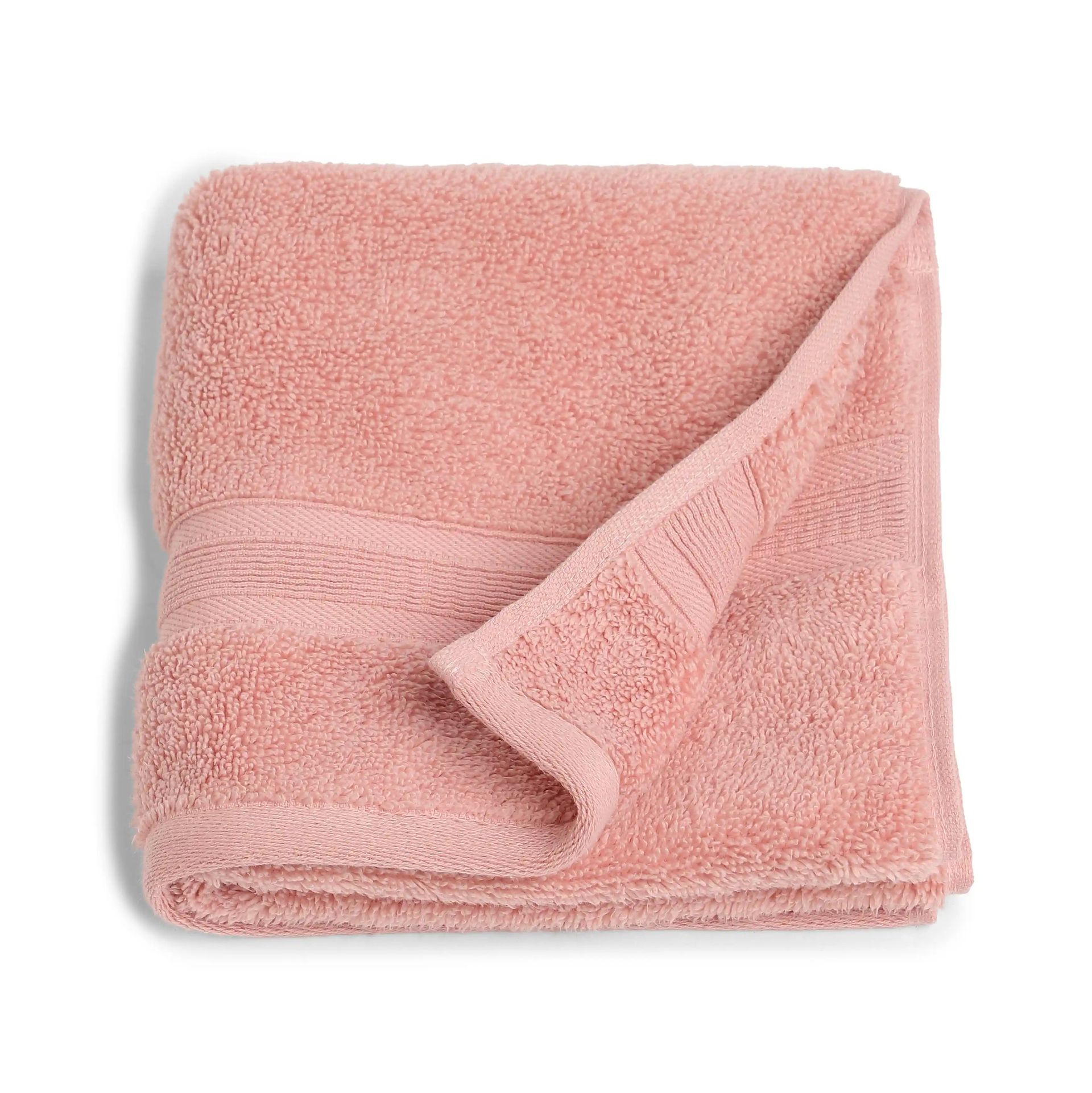 Solid Dyed 550 GSM 100% Cotton Salmon Dust Hand Towel | Pelushe