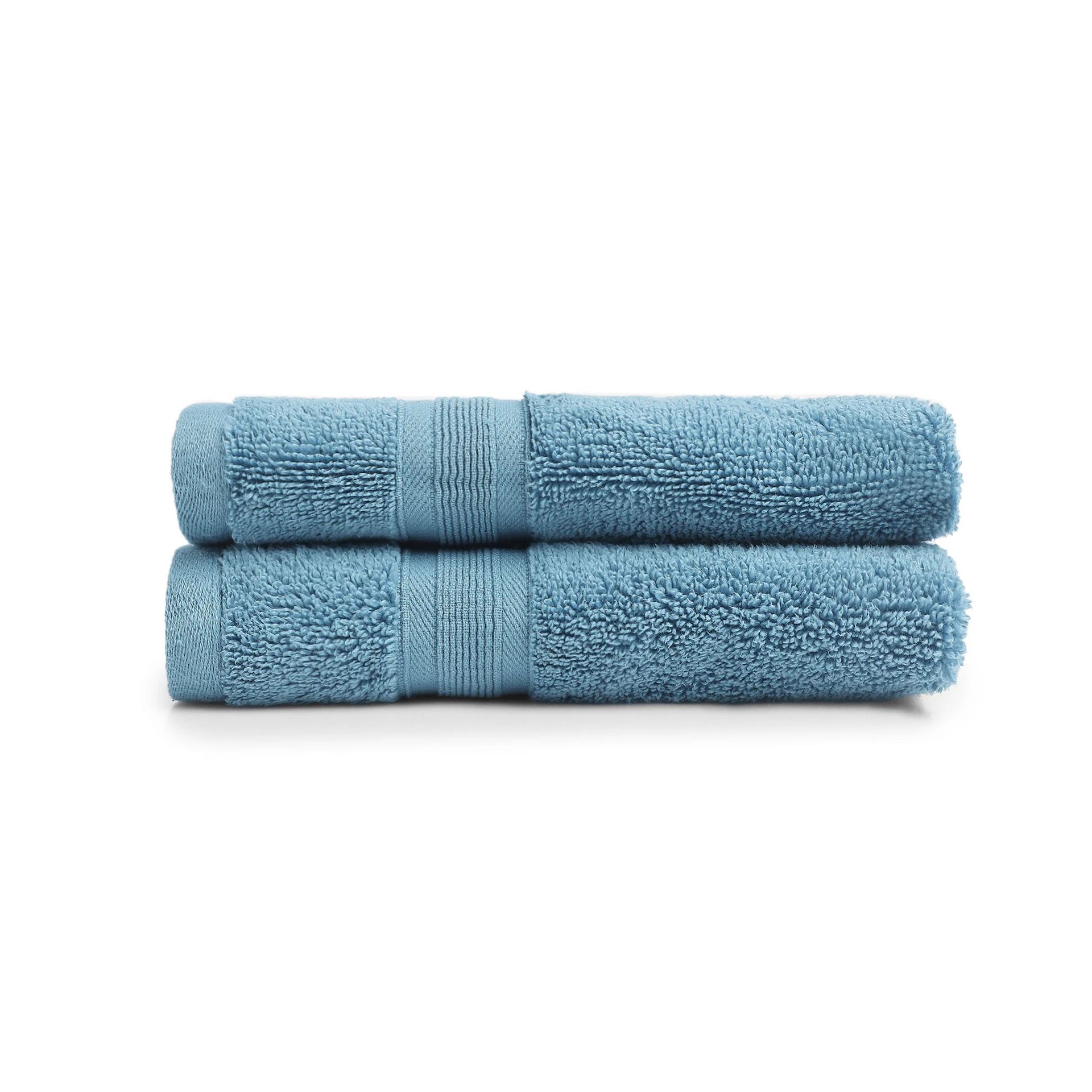 Solid Dyed 550 GSM 100% Cotton Moonlight Blue Hand Towel | Pelushe