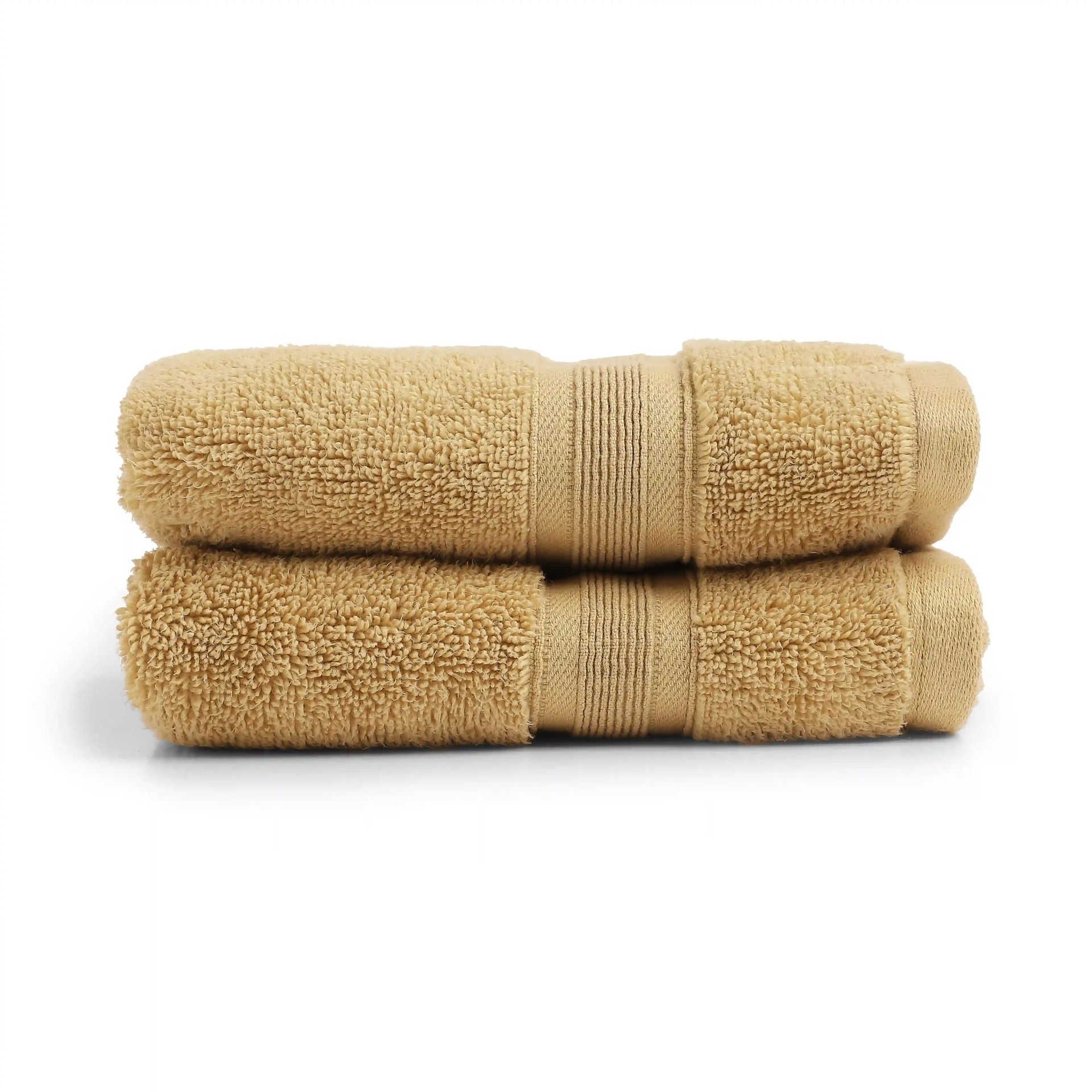 Solid Dyed 550 GSM 100% Cotton Beige Hand Towel | Pelushe
