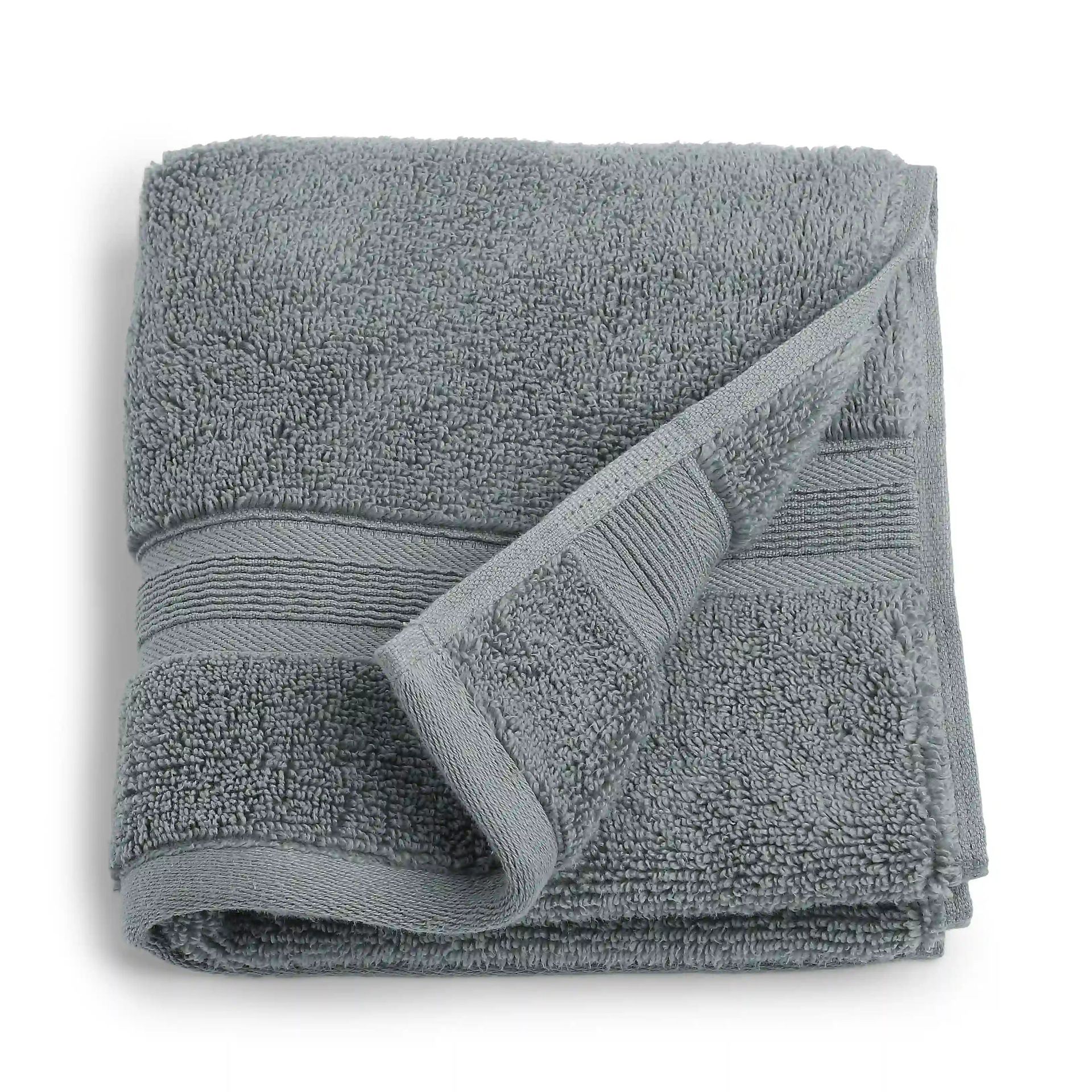 Solid Dyed 550 GSM 100% Cotton Graphite Hand Towel | Pelushe
