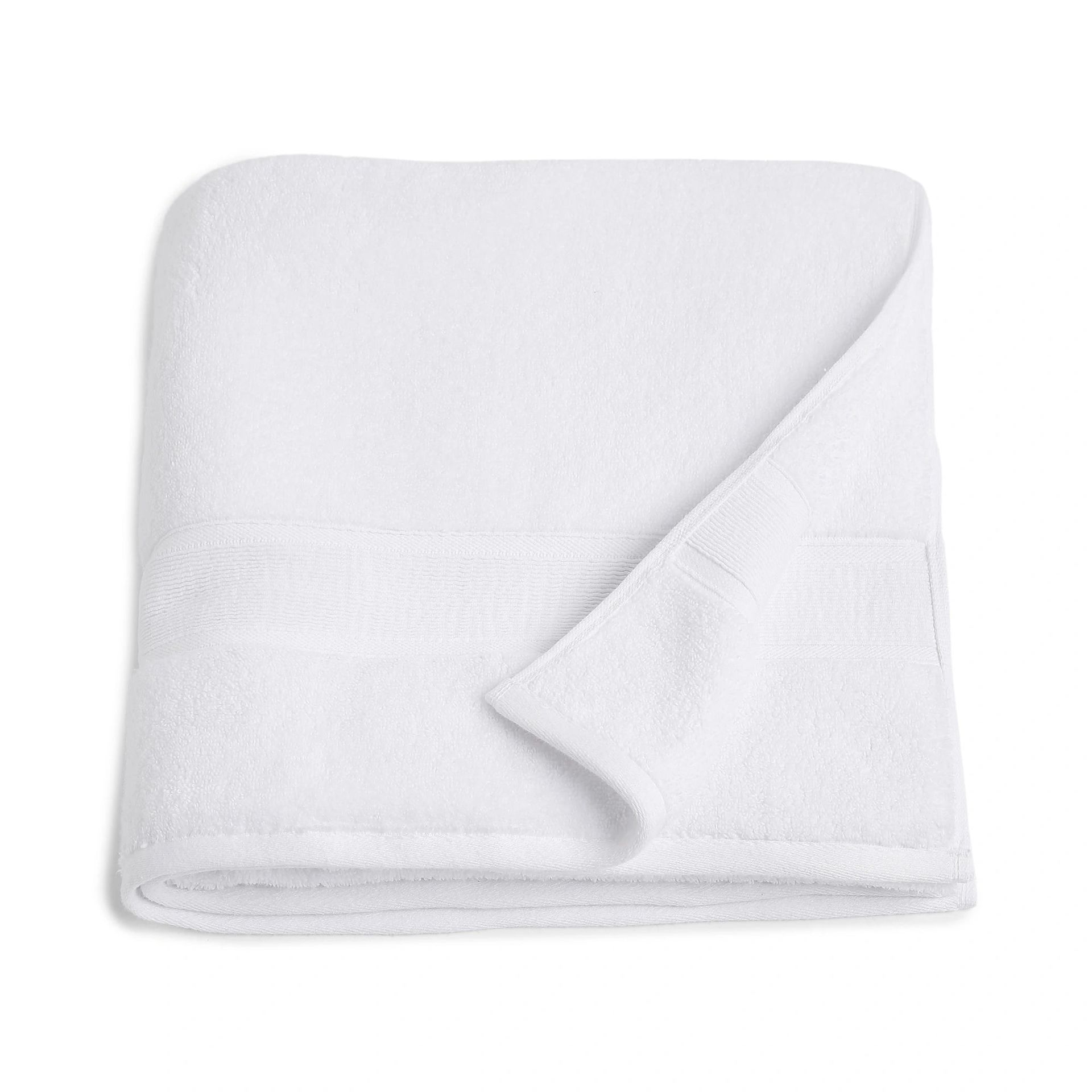 Solid Dyed 550 GSM 100% Cotton Optical White Bath Towel | Pelushe