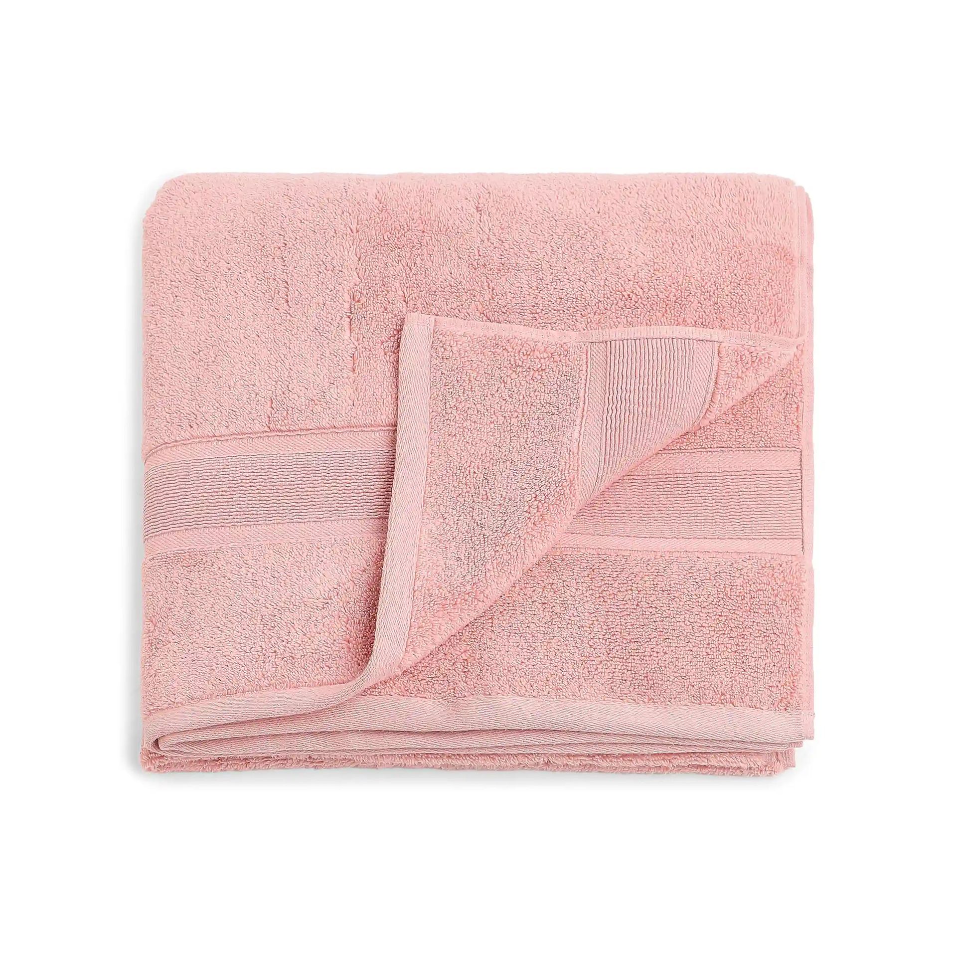 Solid Dyed 550 GSM 100% Cotton Salmon Dust Bath Towel | Pelushe