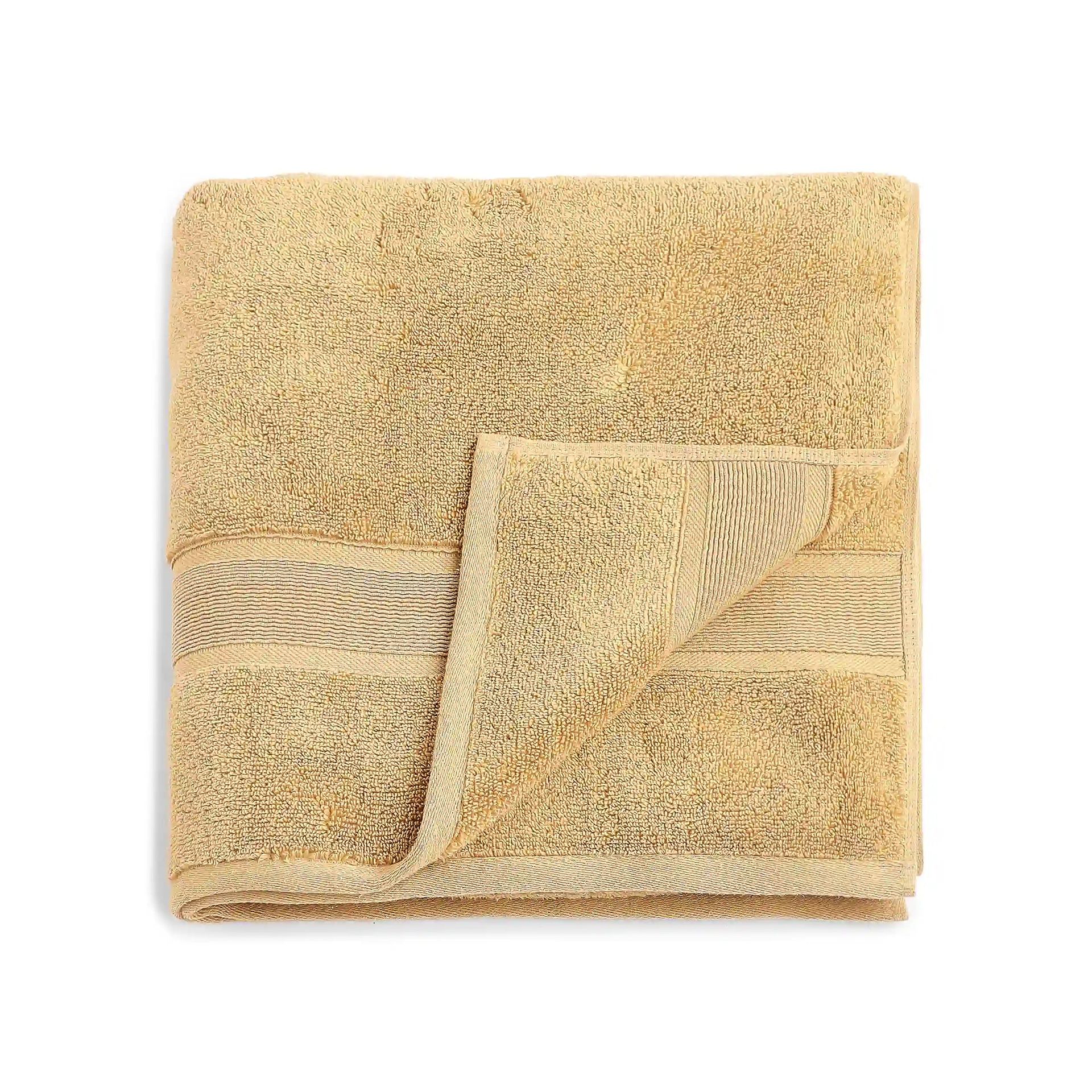 Solid Dyed 550 GSM 100% Cotton Beige Bath Towel | Pelushe