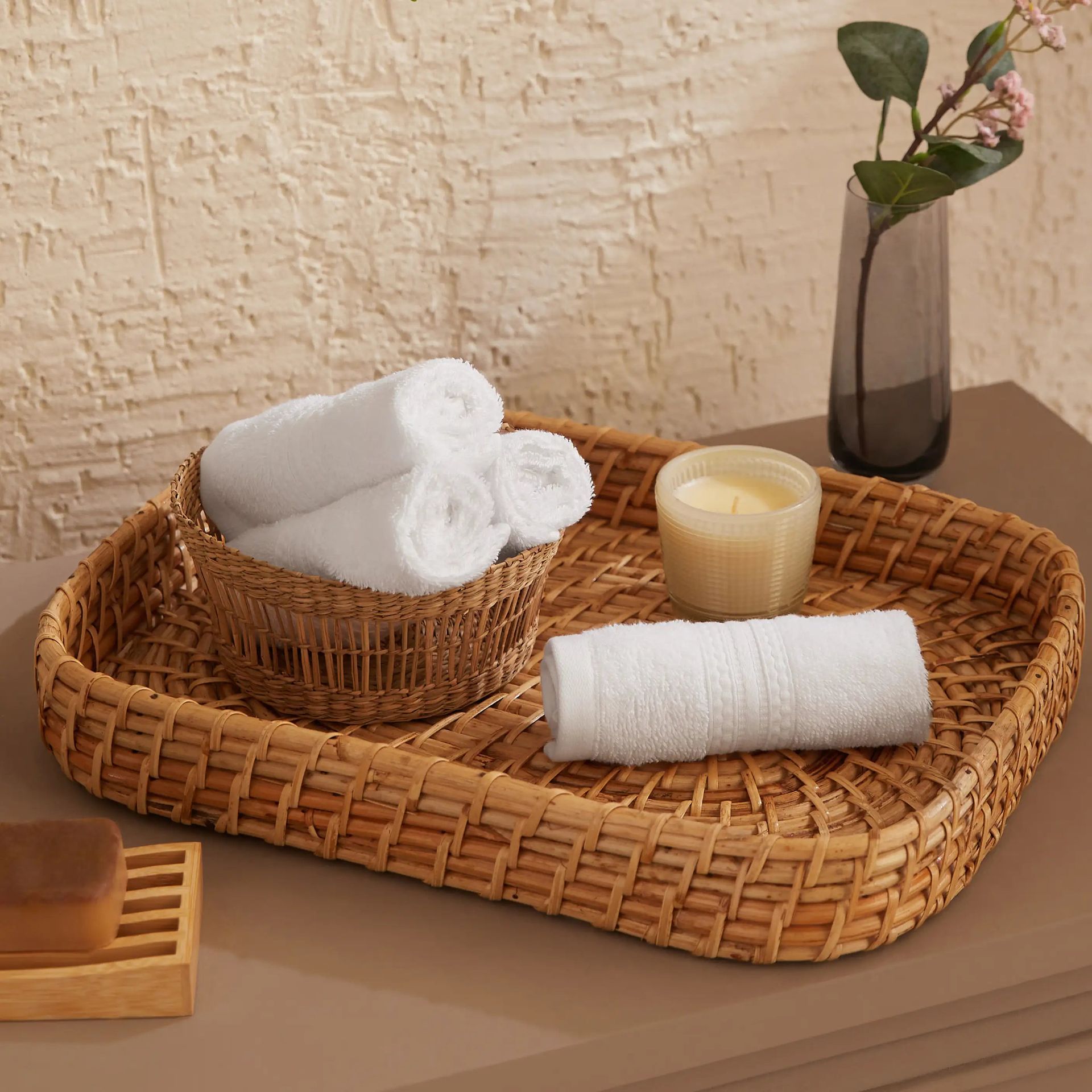 Solid Dyed 475 GSM 100% Cotton Optical White Face Towel | Paleto