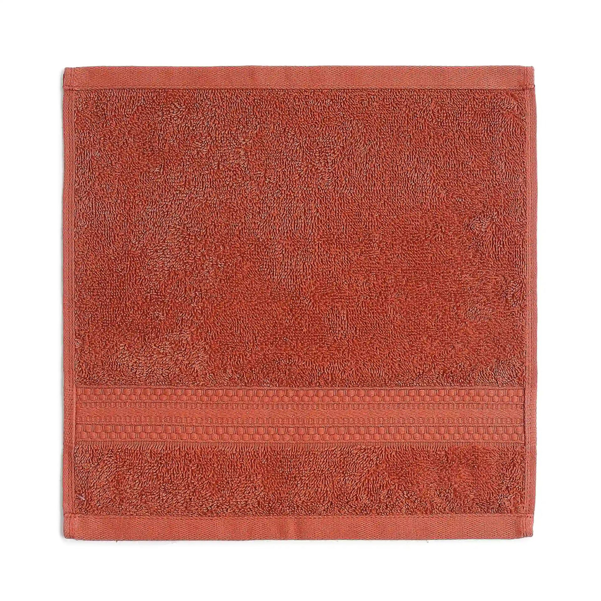 Solid Dyed 475 GSM 100% Cotton Burnt Red Face Towel | Paleto