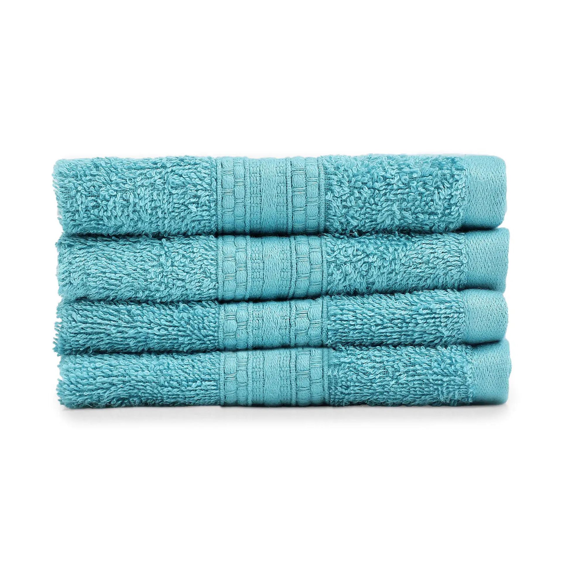 Solid Dyed 475 GSM 100% Cotton Teal Face Towel | Paleto