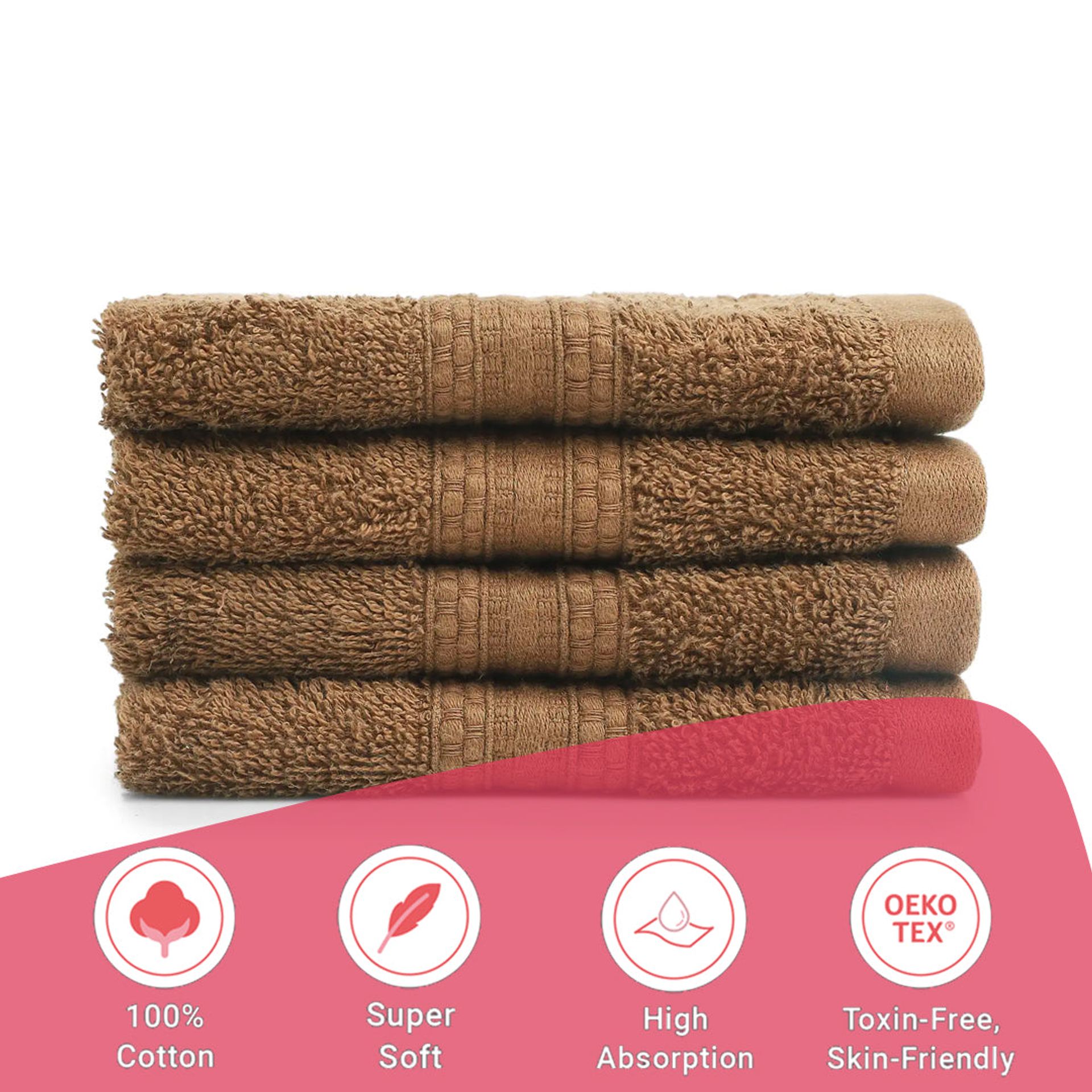 Solid Dyed 475 GSM 100% Cotton Chocolate Face Towel | Paleto