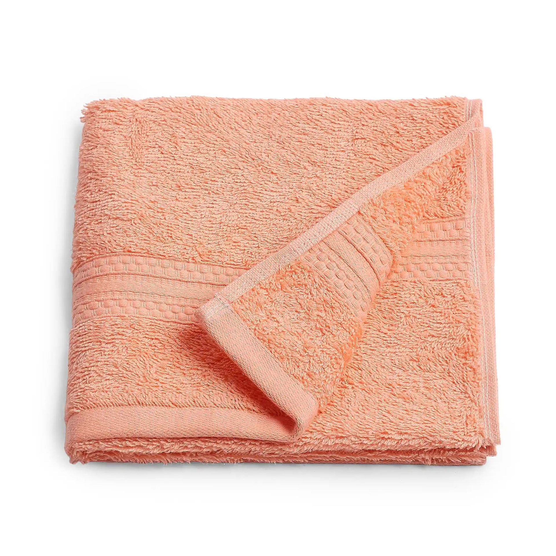 Solid Dyed 475 GSM 100% Cotton Peach Fuzz Hand Towel | Paleto