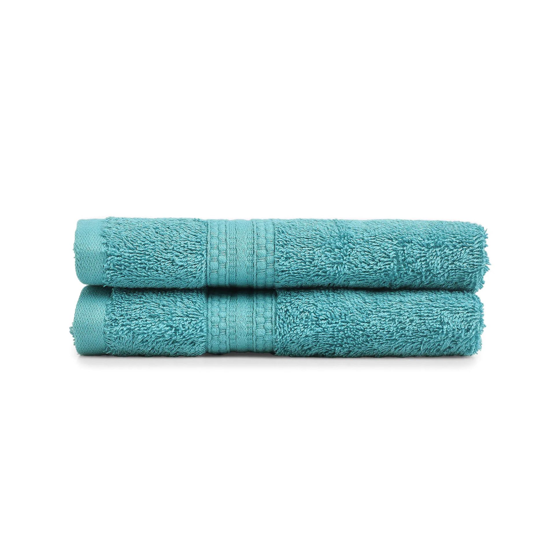 Solid Dyed 475 GSM 100% Cotton Teal Hand Towel | Paleto