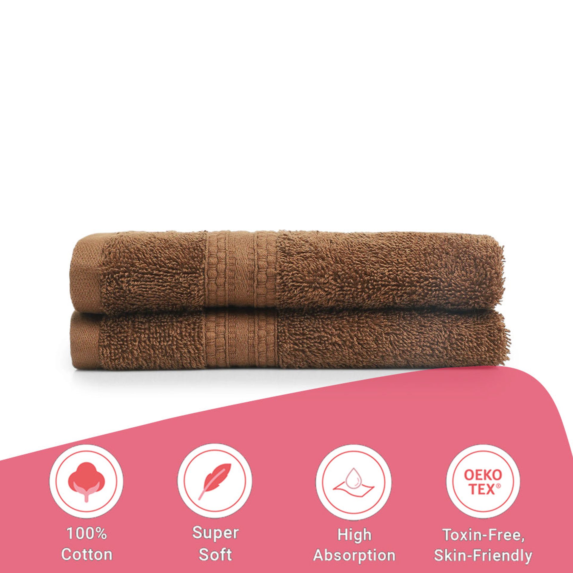 Solid Dyed 475 GSM 100% Cotton Chocolate Hand Towel | Paleto