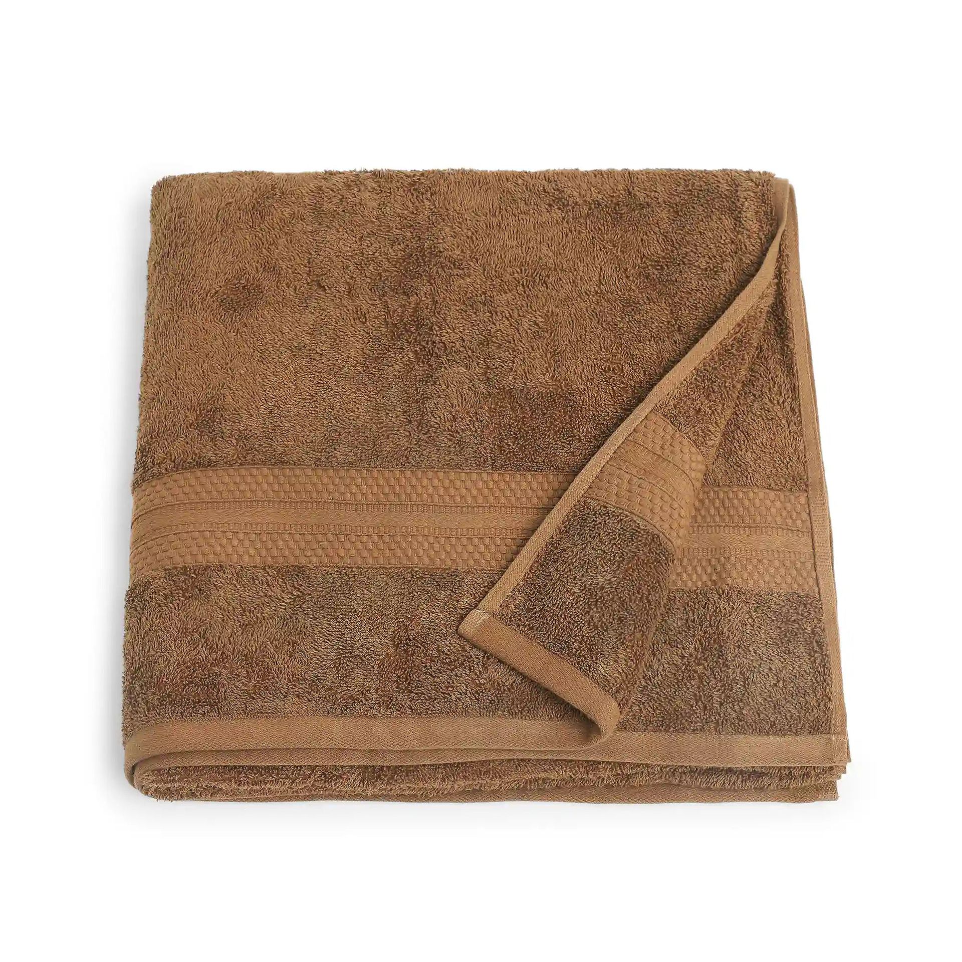 Solid Dyed 475 GSM 100% Cotton Chocolate Bath Towel | Paleto