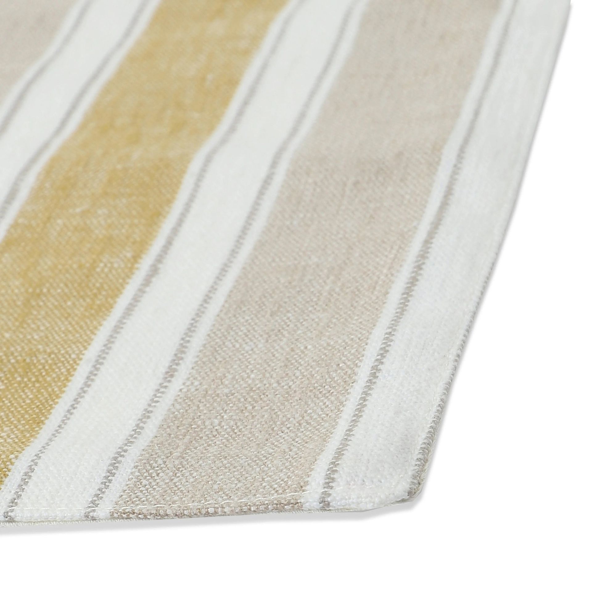 Woven Stripe 302 GSM 52% Cotton Yellow Set of 4 Table Mat | Kaleida