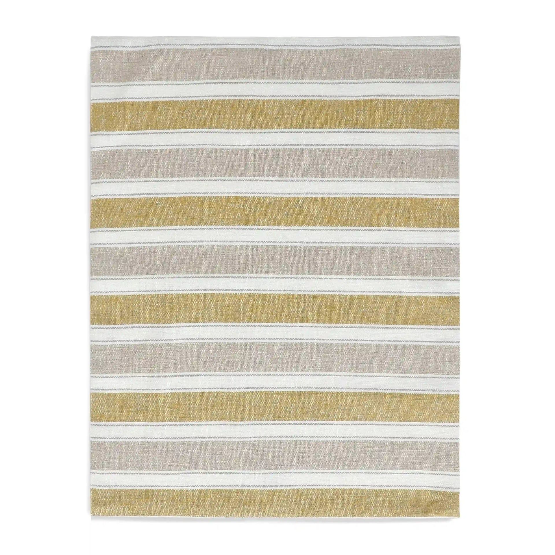 Woven Stripe 302 GSM 52% Cotton Yellow Set of 4 Table Mat | Kaleida