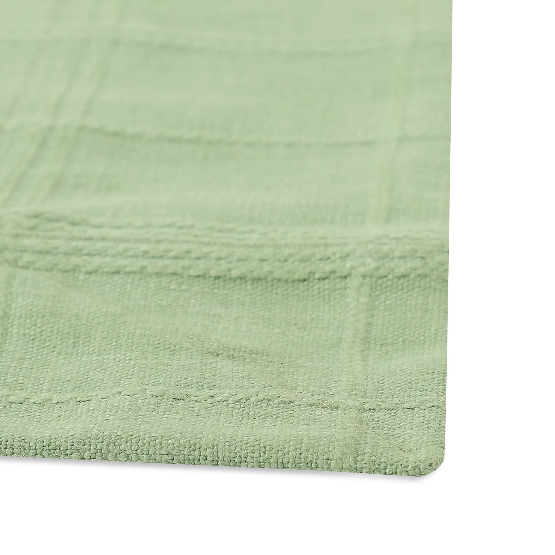 Solid Dyed 355 GSM 50% Cotton Green 4 Seater Table Cloth | Kaleida