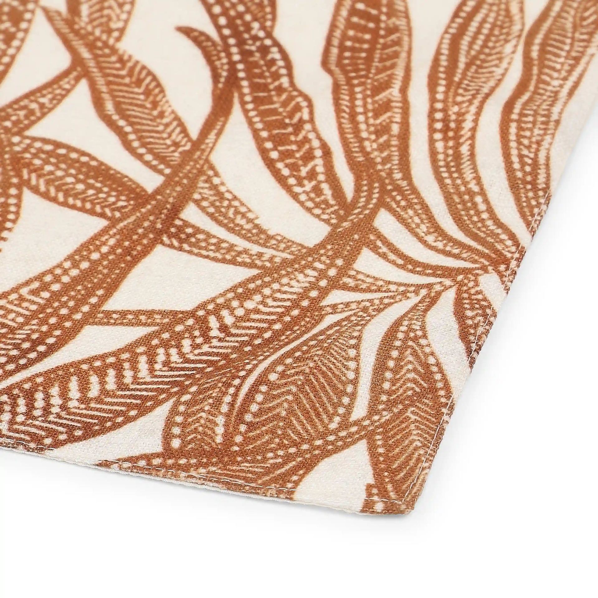 Tropical 319 GSM 100% Polyester Rust Set of 4 Table Mat | Nonna's Home