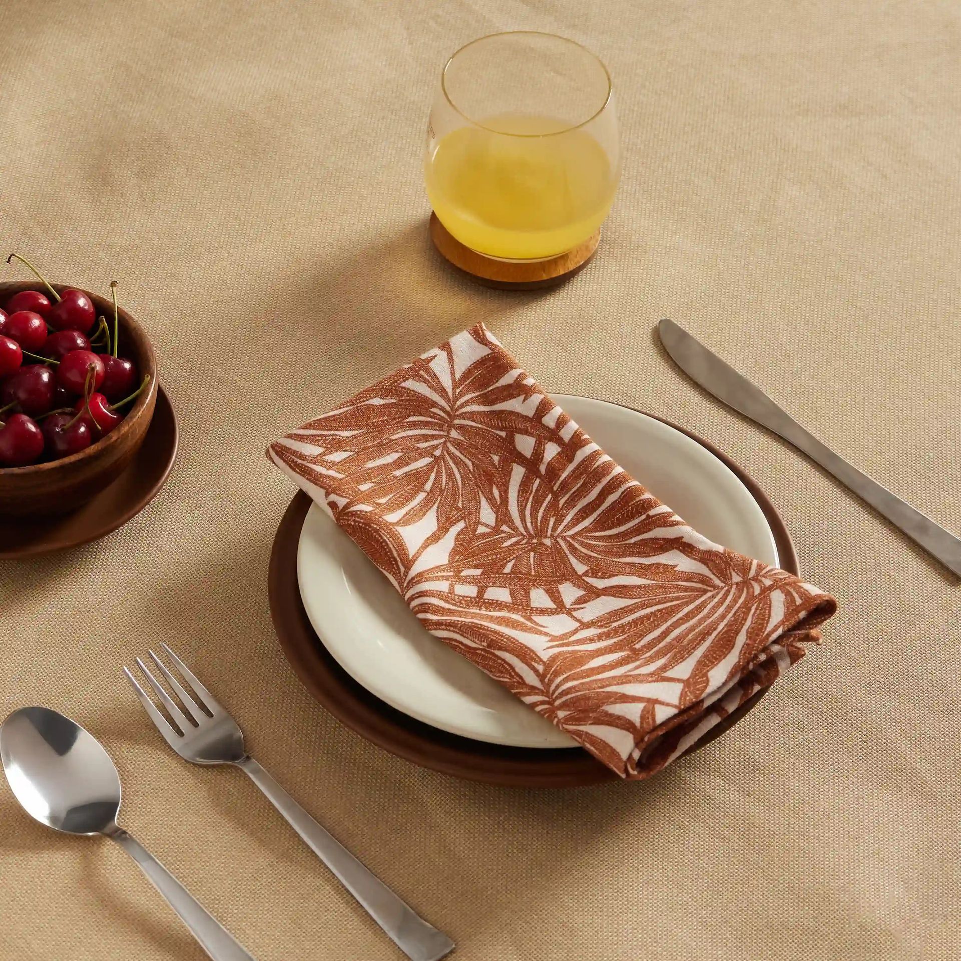 Tropical 280 GSM 100% Cotton Rust Set of 4 Table Napkin | Nonna's Home
