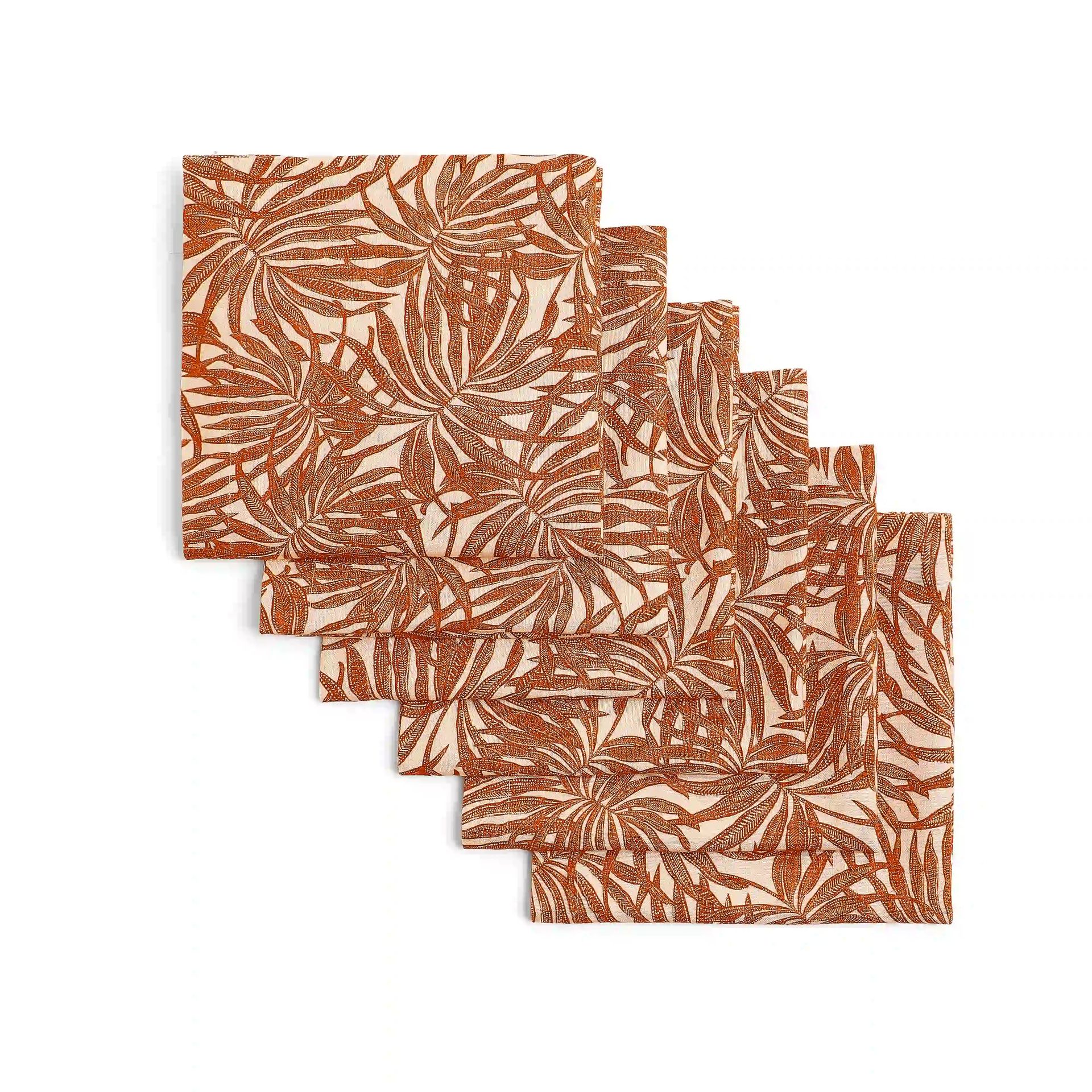 Tropical 280 GSM 100% Cotton Rust Set of 6 Table Napkin | Nonna's Home