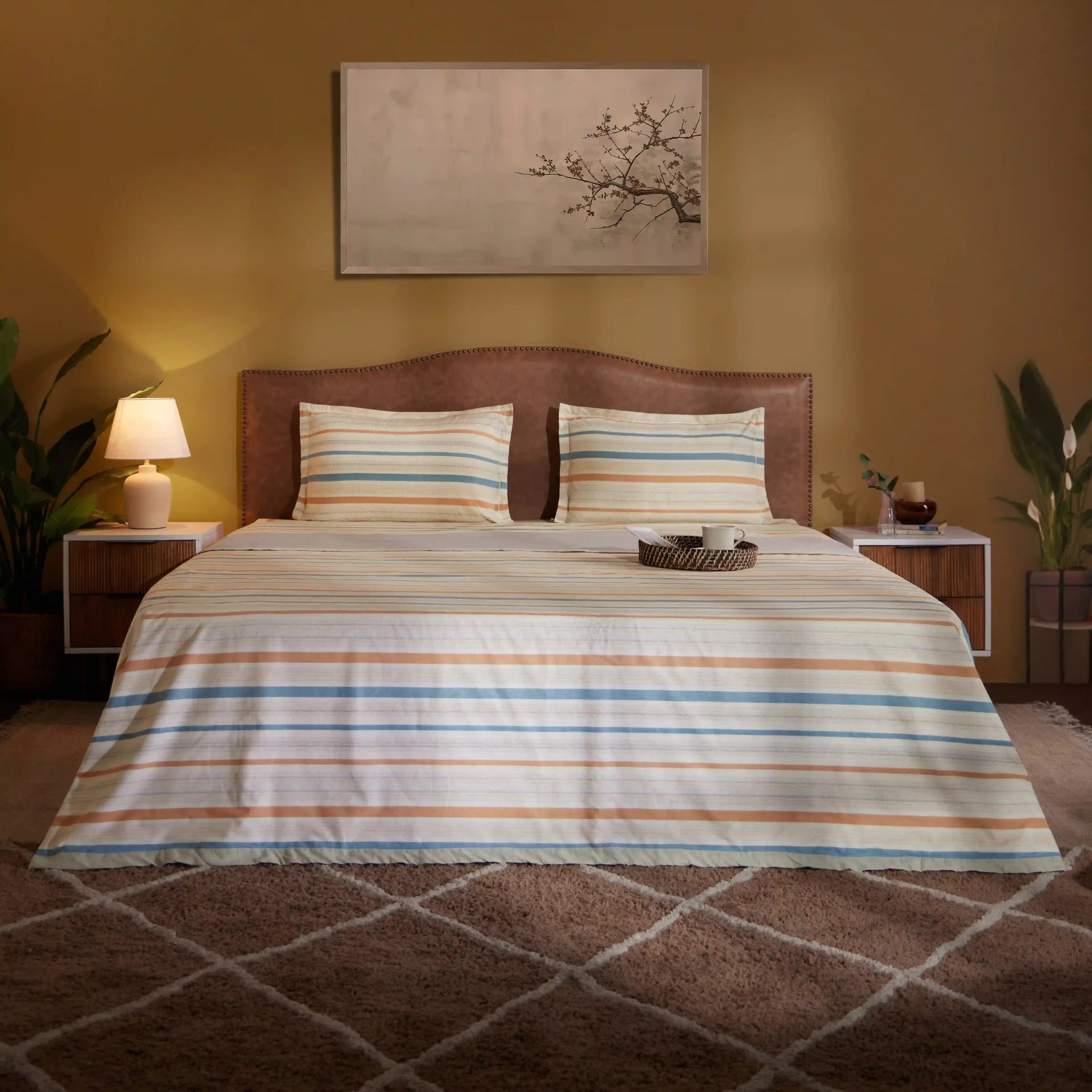 Geometric 200 GSM 100% Cotton Multicolour Double Dohar | Threadscapes