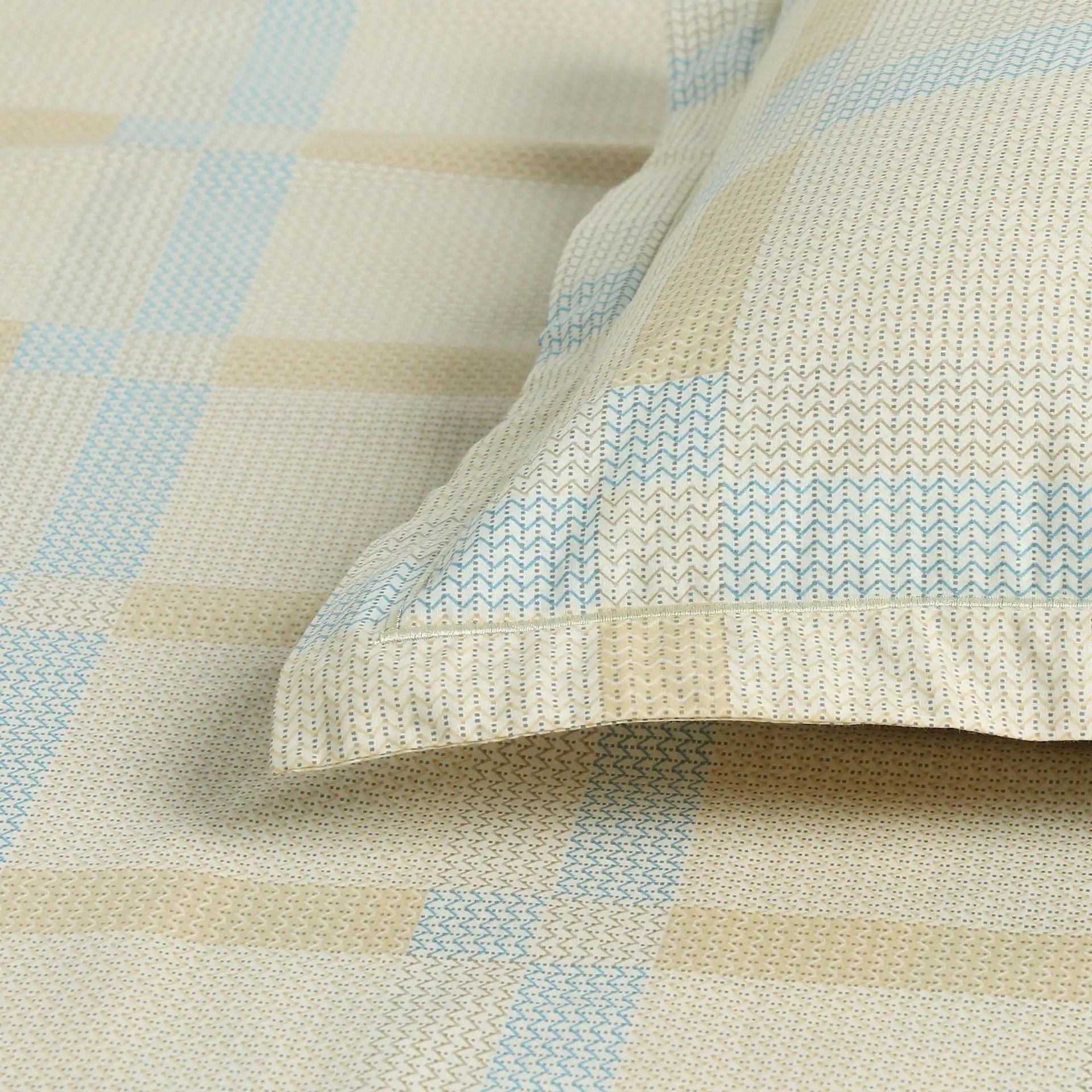 Geometric 200 TC Cotton Sand King Fitted Sheet Set | Threadscapes