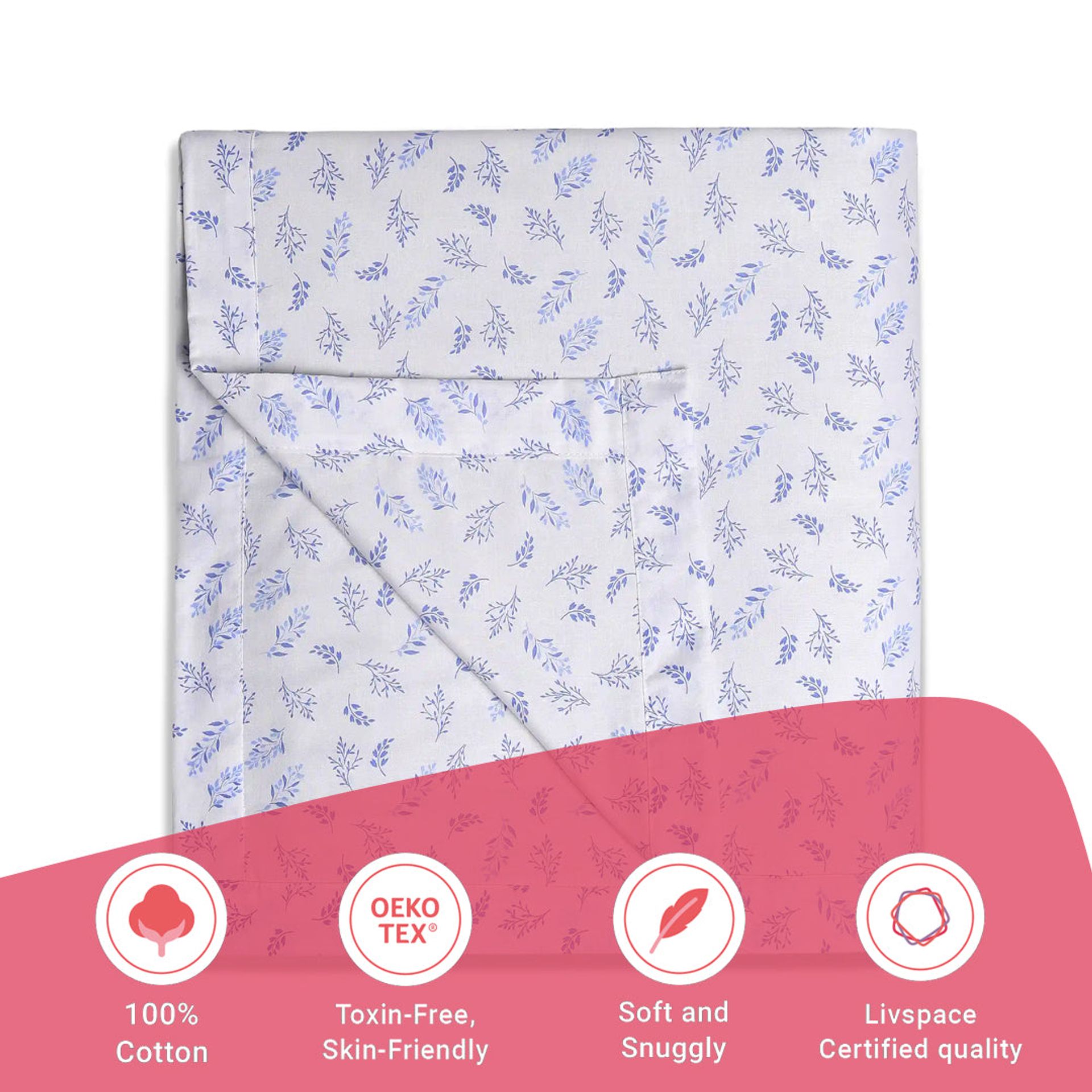 Floral 144 TC 100% Cotton Purple Double Dohar | Bloomshire Classic