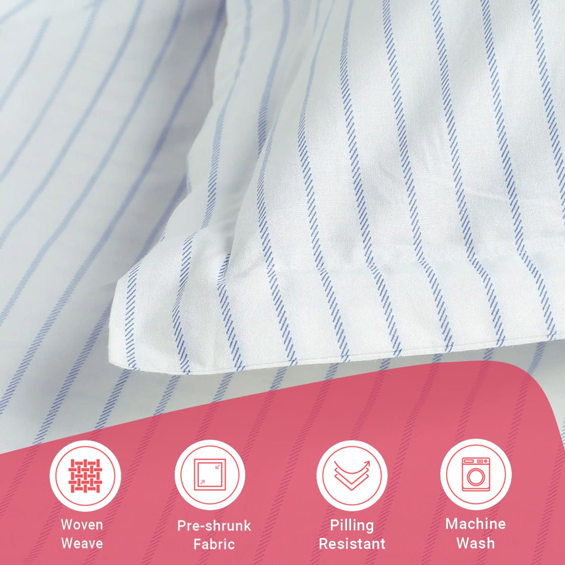 Geometric 144 TC 100% Cotton Blue Queen Fitted Sheet Set | Bloomshire Classic