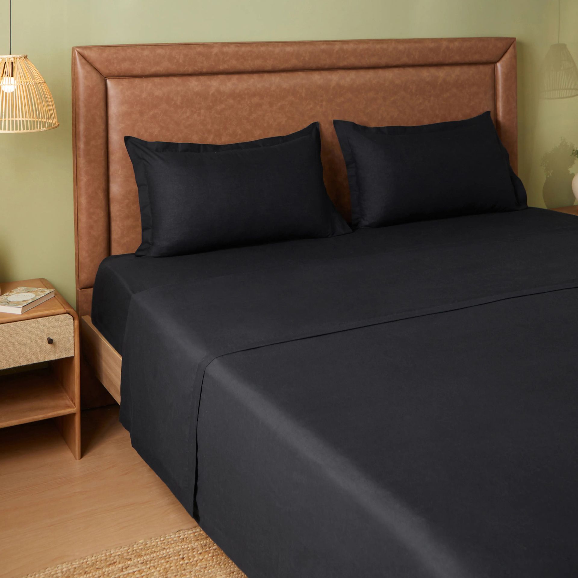 Solid Dyed 144 GSM 100% Cotton Black Double Dohar | Paleto