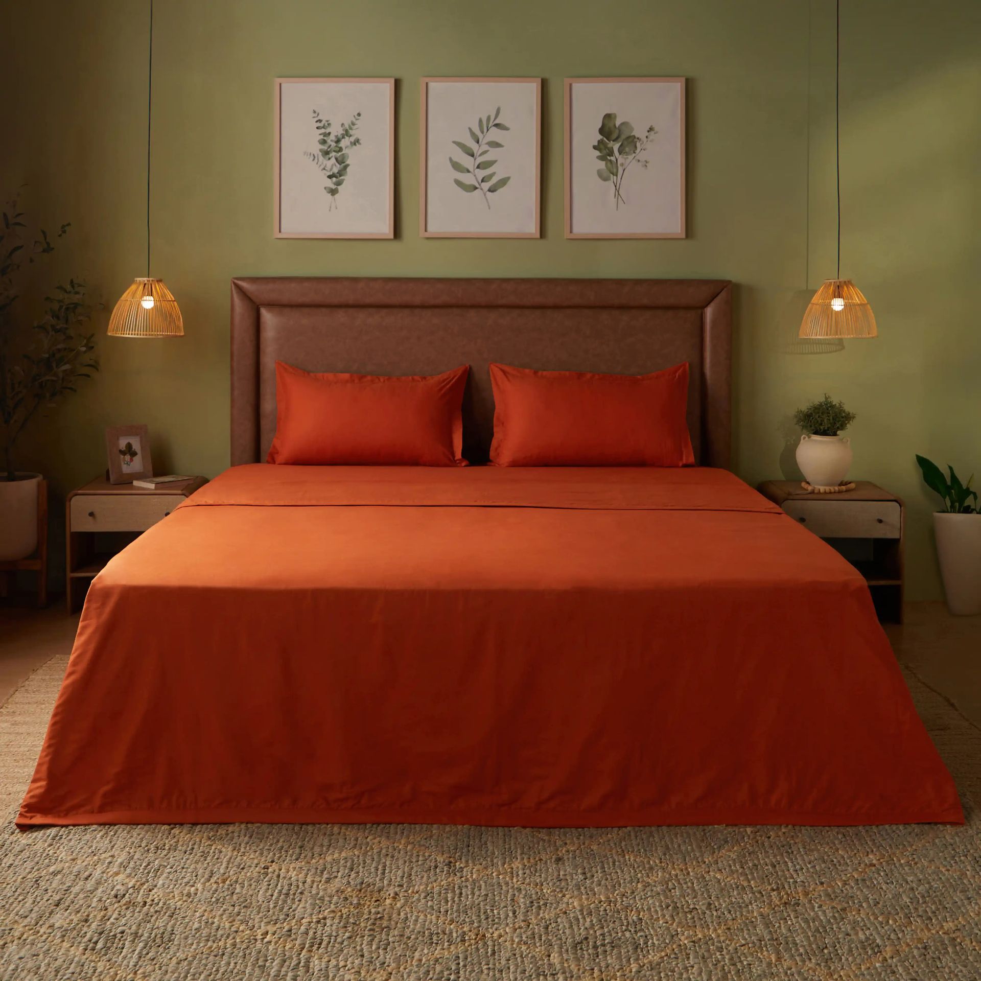 Solid Dyed 144 GSM 100% Cotton Rust Double Dohar | Paleto