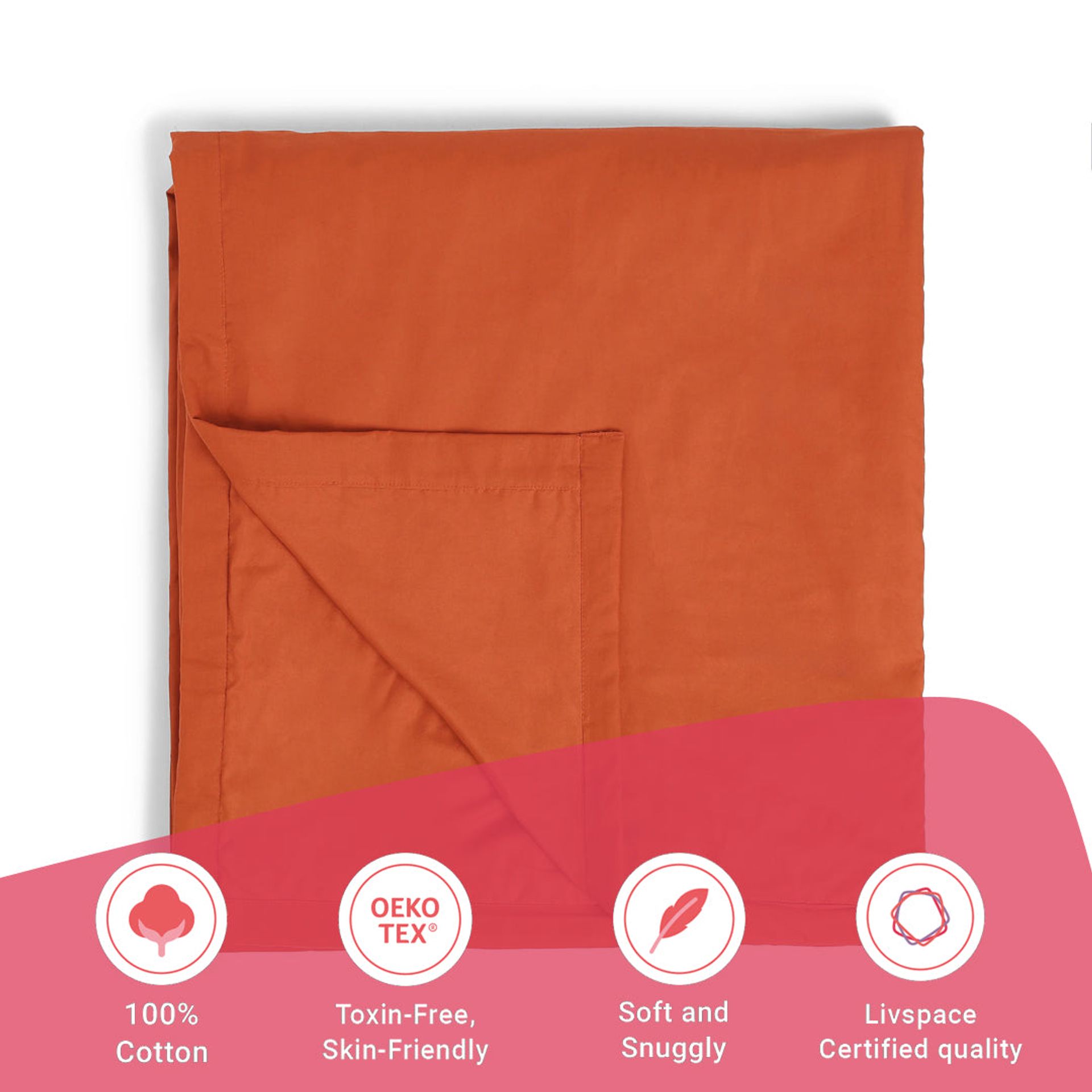 Solid Dyed 144 GSM 100% Cotton Rust Double Dohar | Paleto