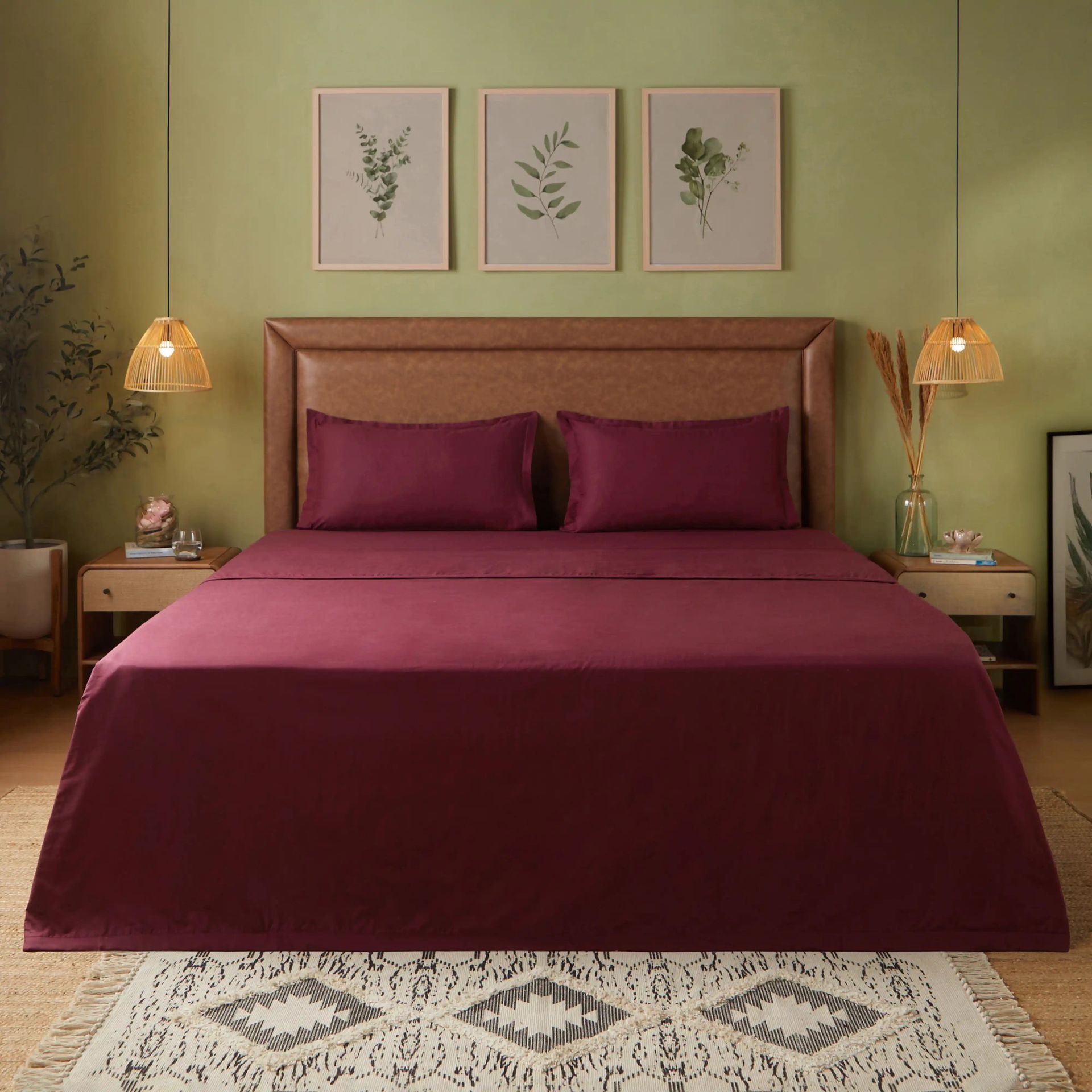 Solid Dyed 144 GSM 100% Cotton Windsor Wine Double Dohar | Paleto