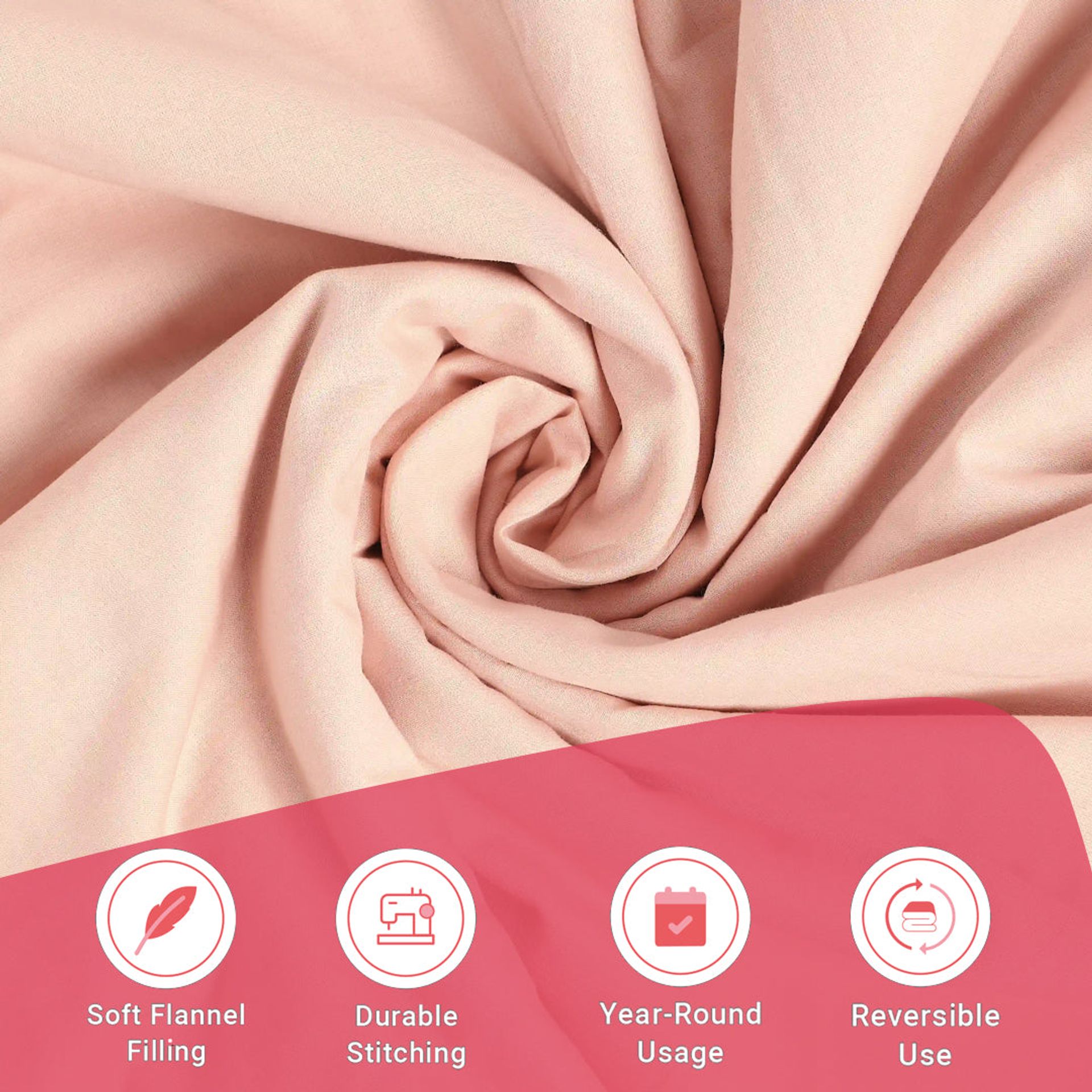Solid Dyed 144 GSM 100% Cotton Veiled Rose Double Dohar | Paleto