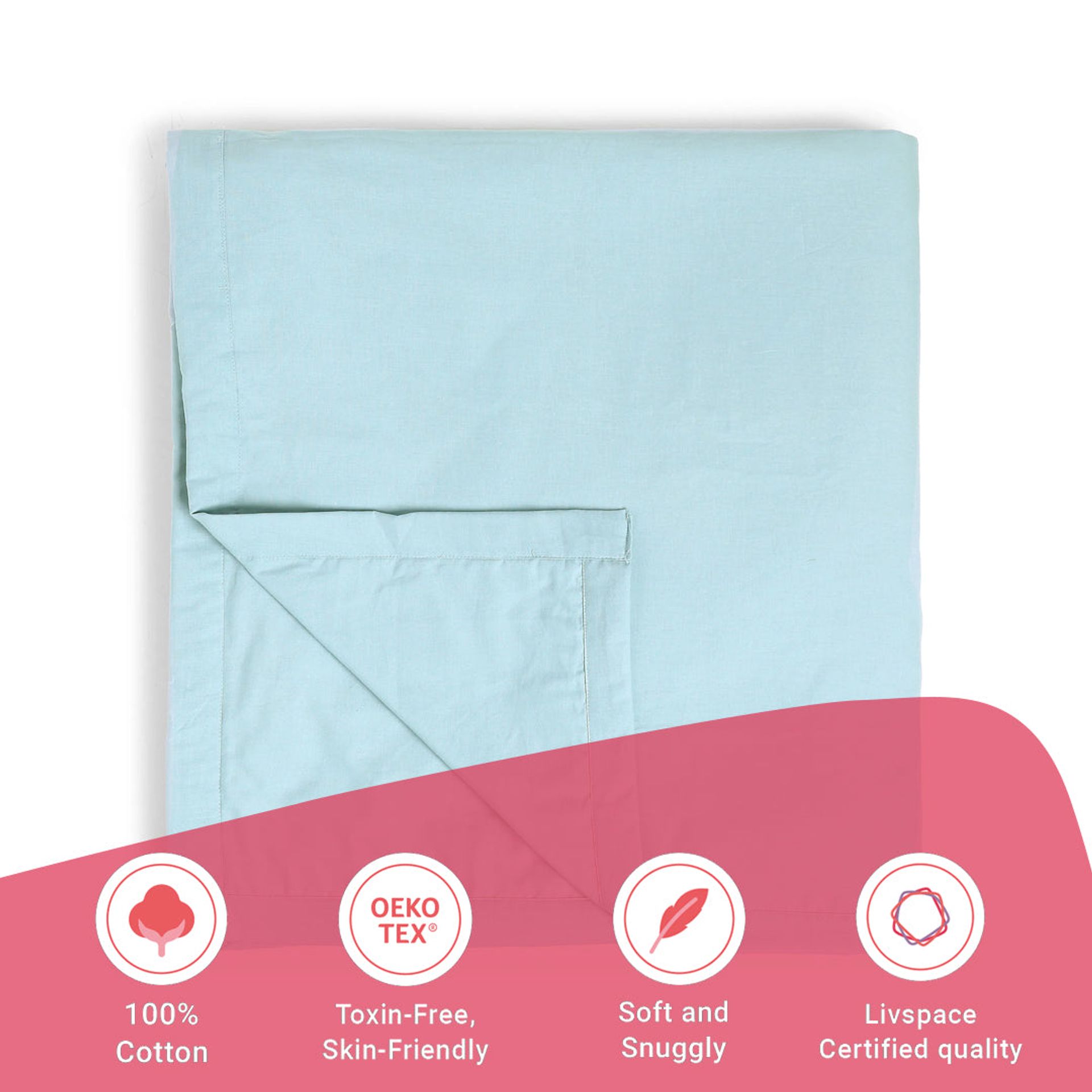 Solid Dyed 144 GSM 100% Cotton Blue Sky Double Dohar | Paleto